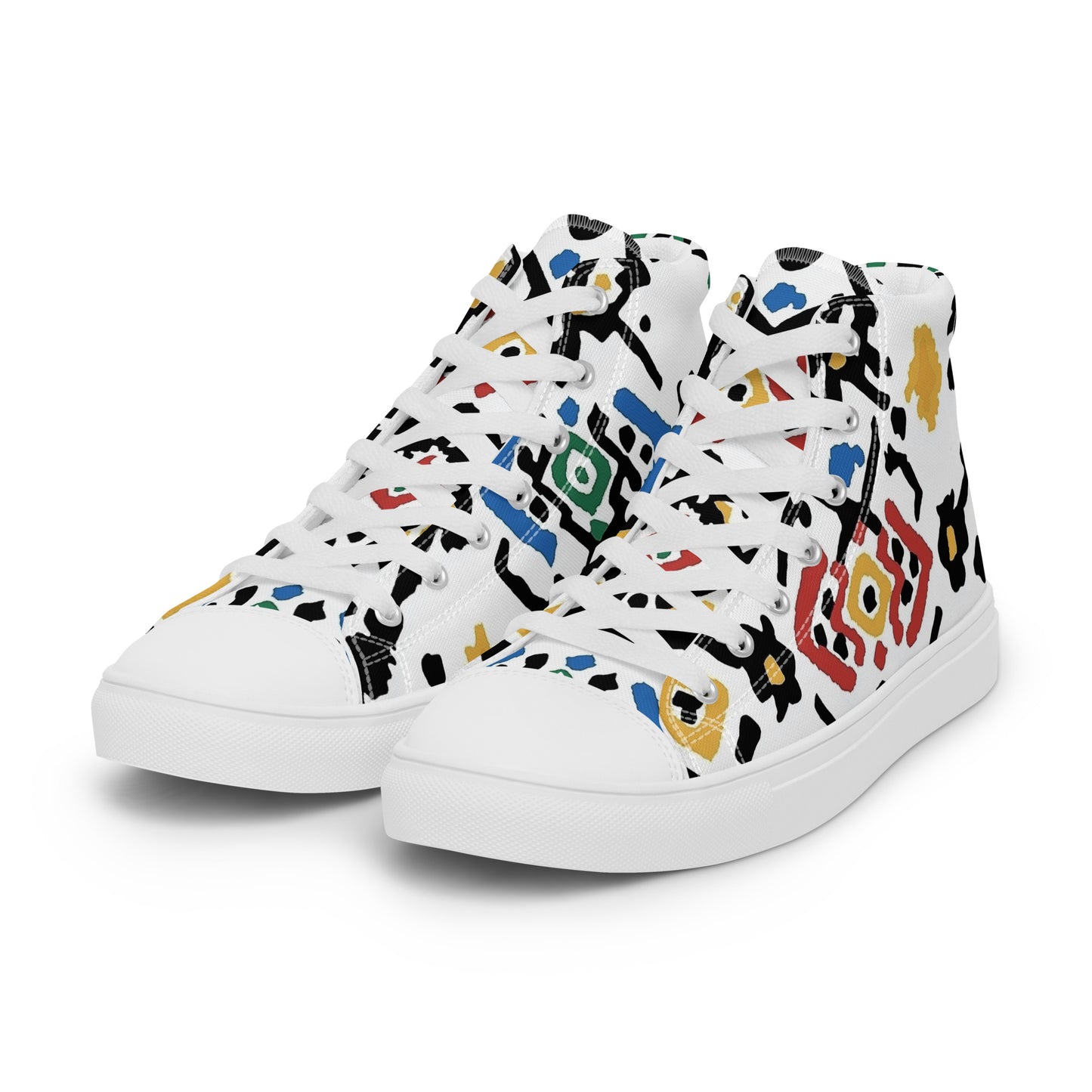 Men’s High Top Canvas Shoes – Amazigh Tribal Motifs and Berber Symbols