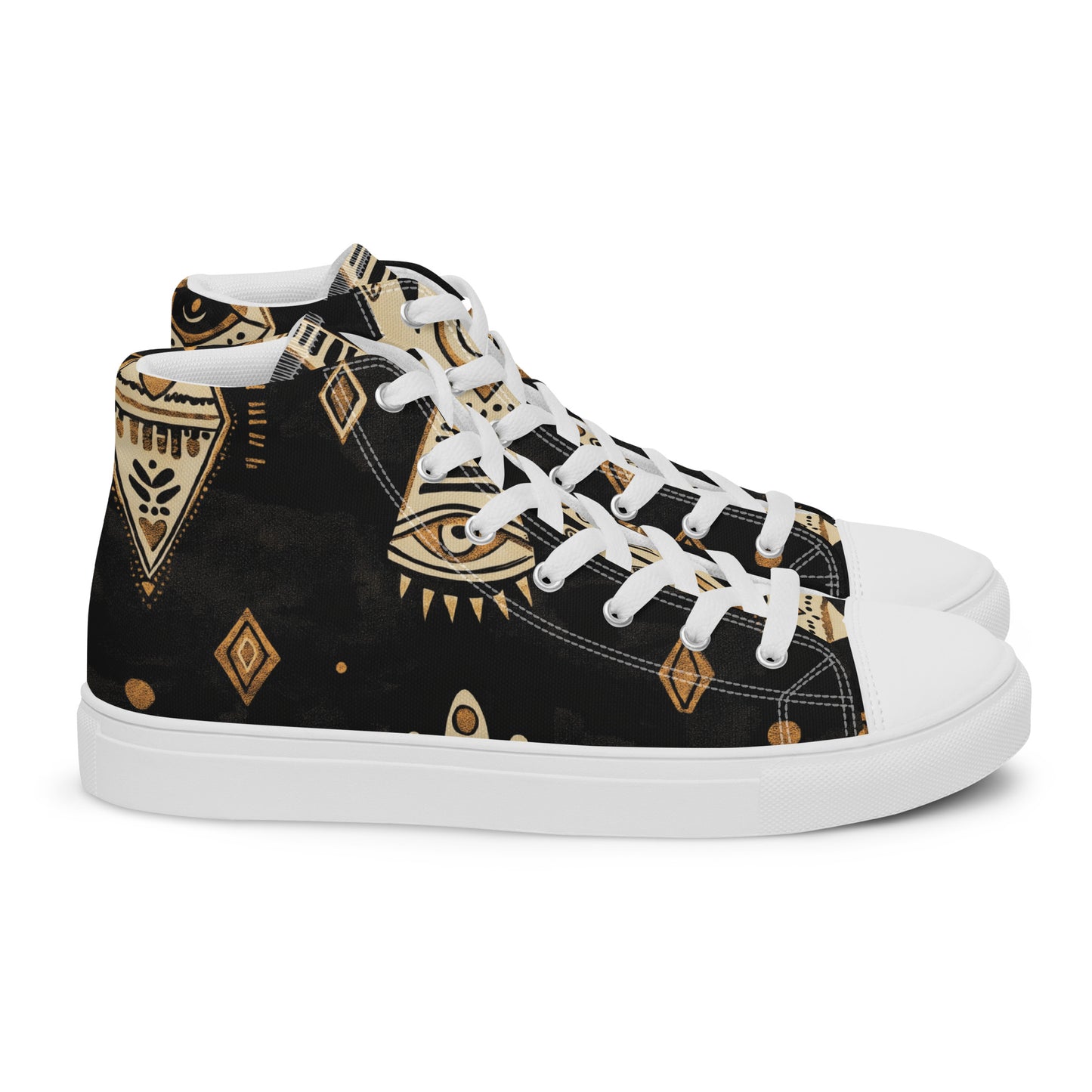 Men’s High Top Canvas Shoes – Berber Tribal Art and Amazigh Symbols