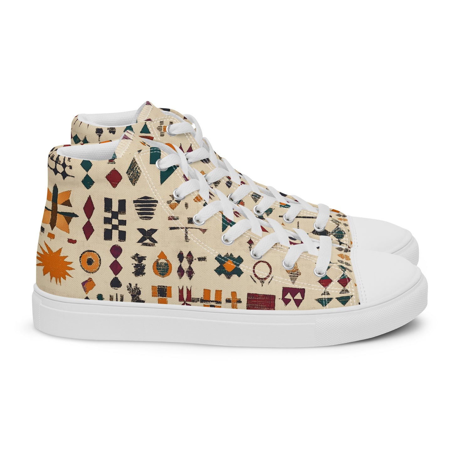 Men’s High Top Canvas Shoes – Berber Heritage and Amazigh Symbols