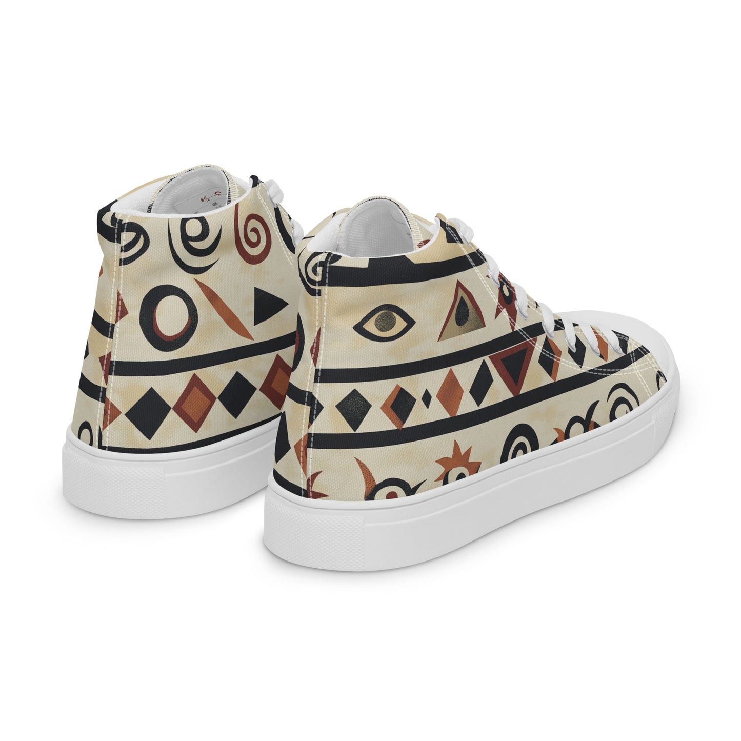 Men’s High Top Canvas Shoes – Berber Symbols and Amazigh Tribal Designs