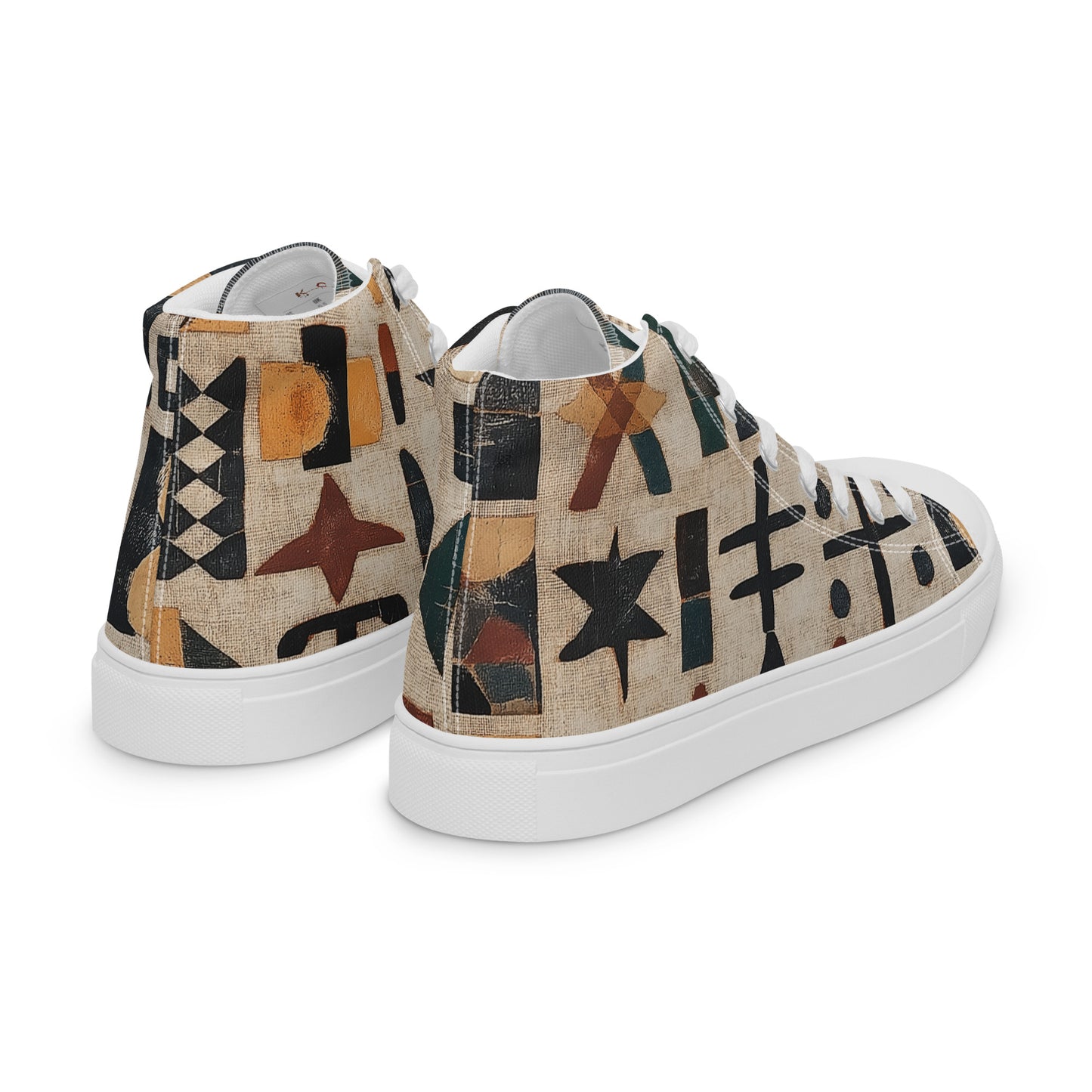 Men’s High Top Canvas Shoes – Amazigh Tribal Symbols and Berber Heritage