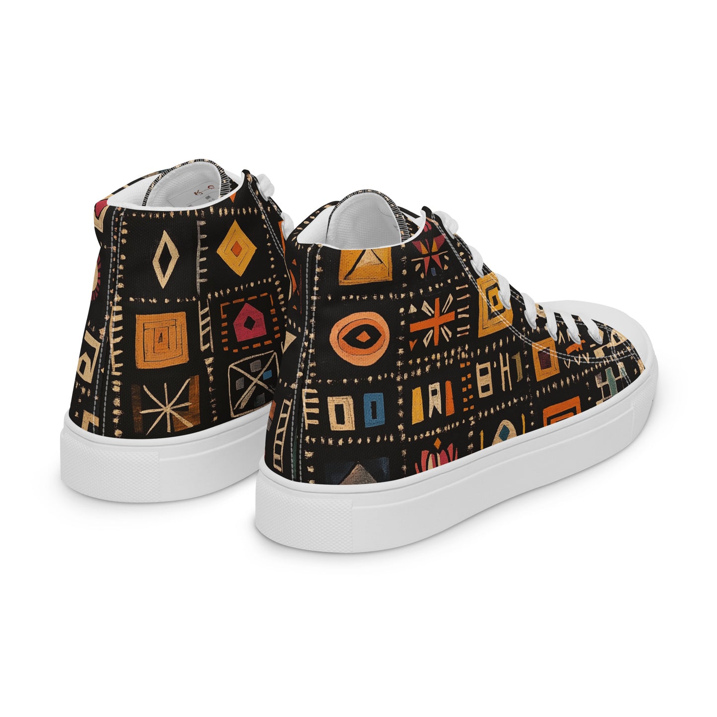 Men’s High Top Canvas Shoes – Amazigh Symbols and Berber Tribal Art