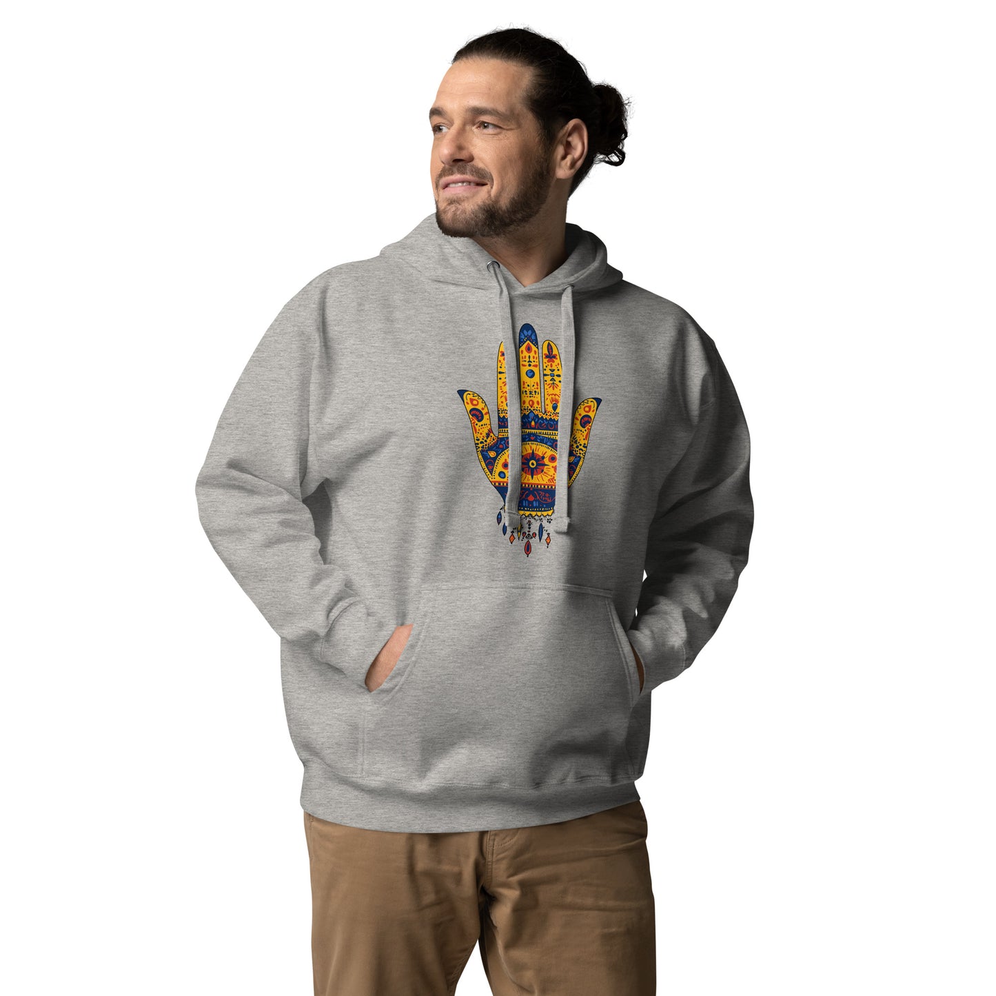 Men's Hand of Fatima Hoodie – Berber Heritage and Spiritual Protection