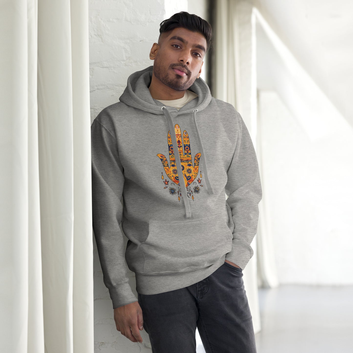 Men’s Hand of Fatma Hoodie – Spiritual Protection and Berber Culture