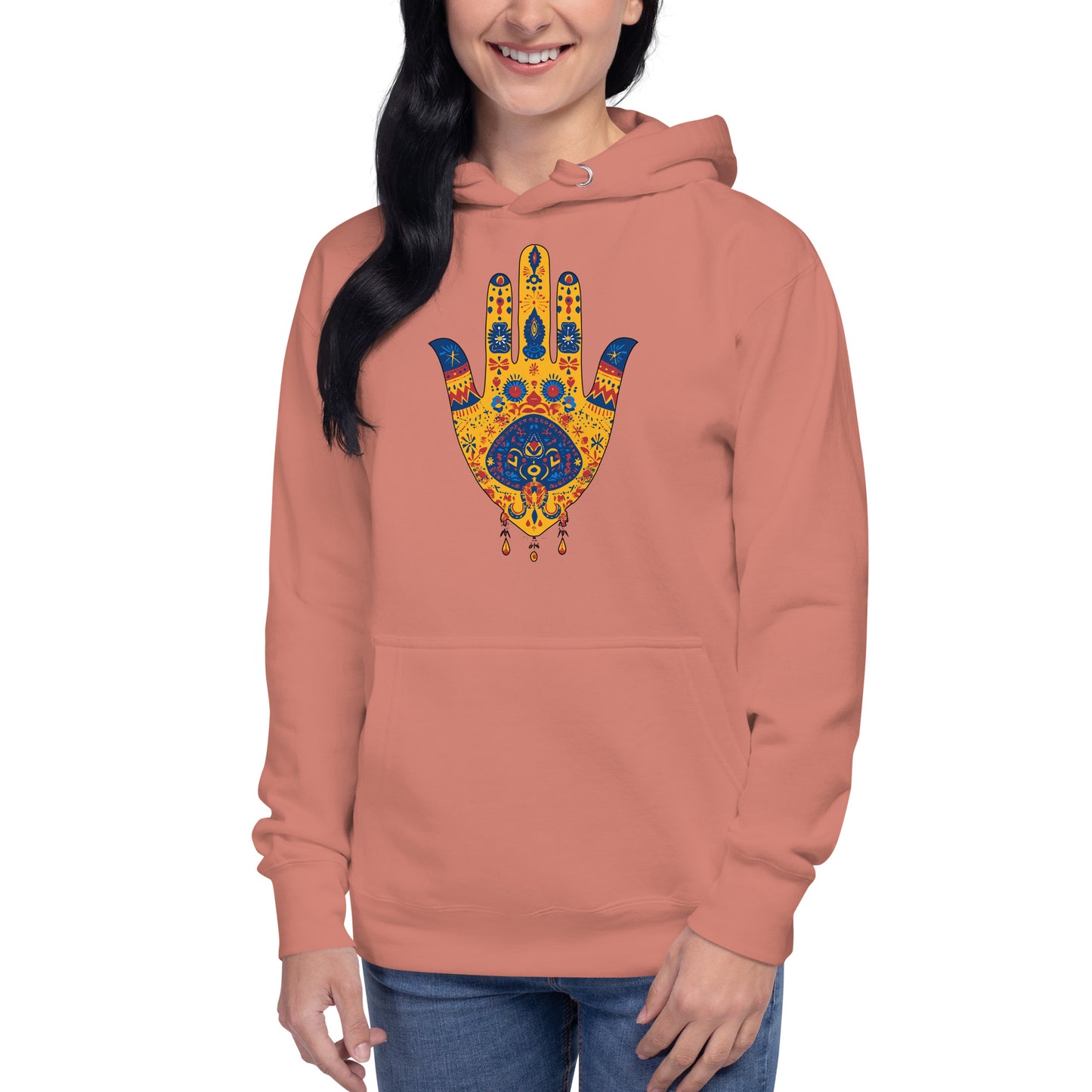 Hand of Fatima Women's Hoodie – Amazigh Symbols and Cultural Elegance