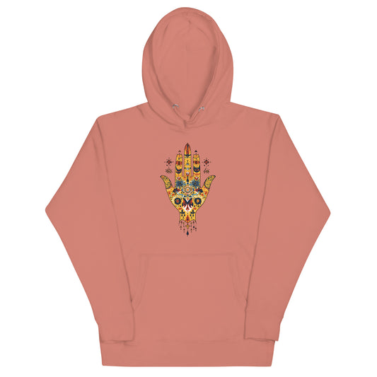 Women’s Hand of Fatma Hoodie – Berber Symbols and Spiritual Protection