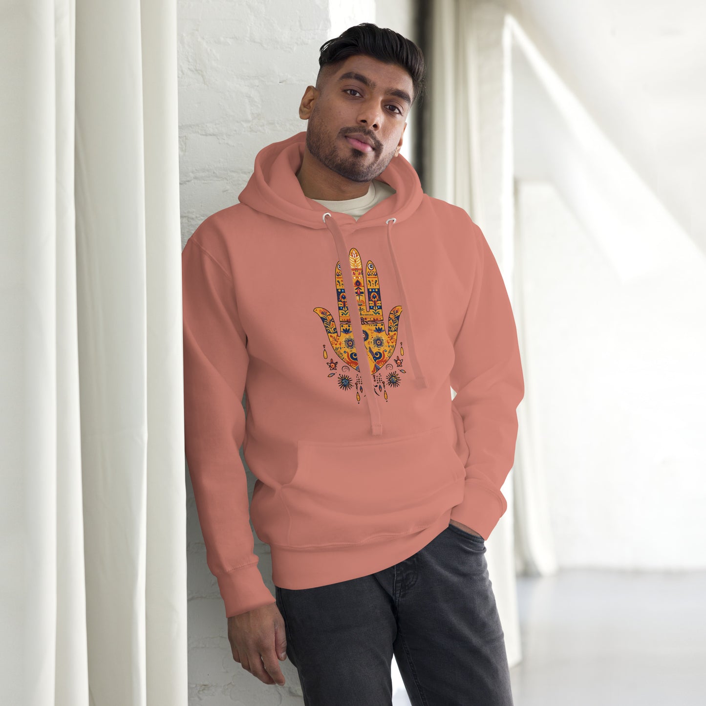 Men’s Hand of Fatma Hoodie – Spiritual Protection and Berber Culture