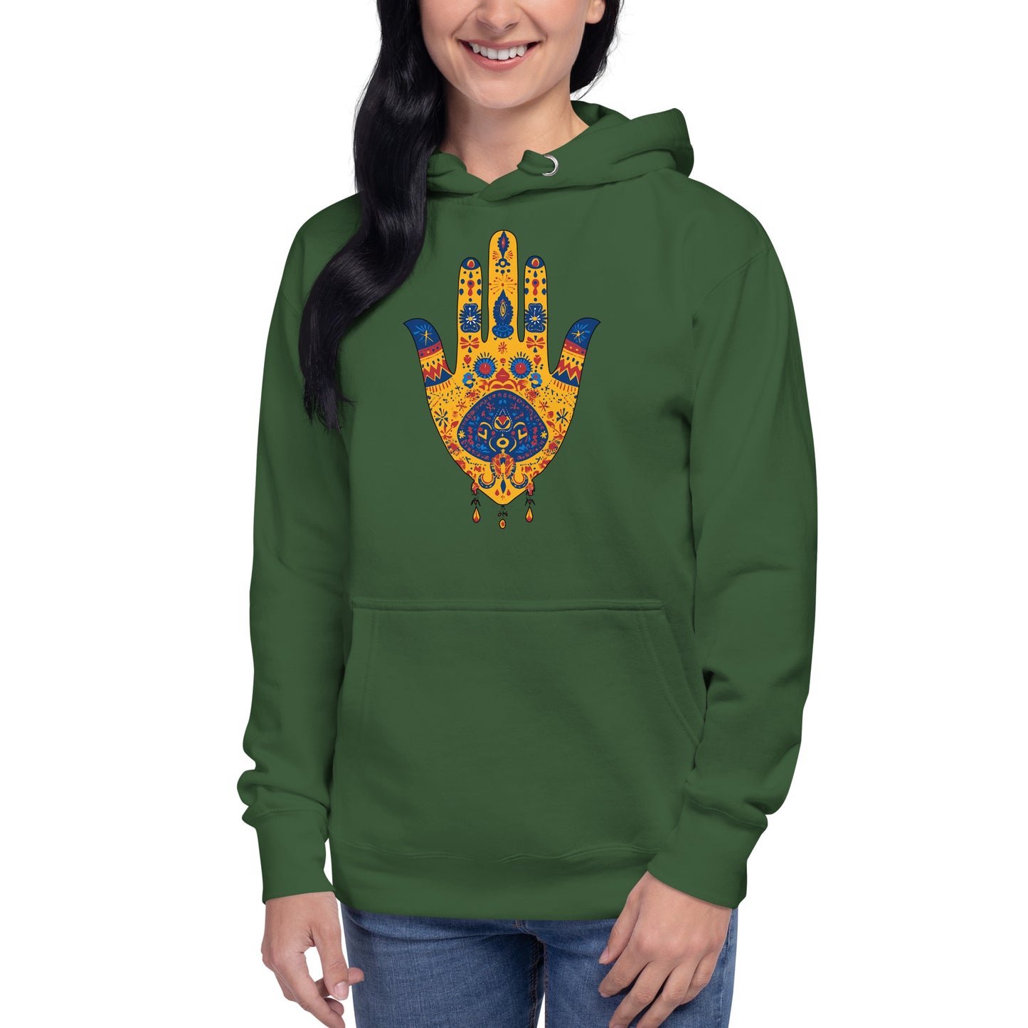 Hand of Fatima Women's Hoodie – Amazigh Symbols and Cultural Elegance