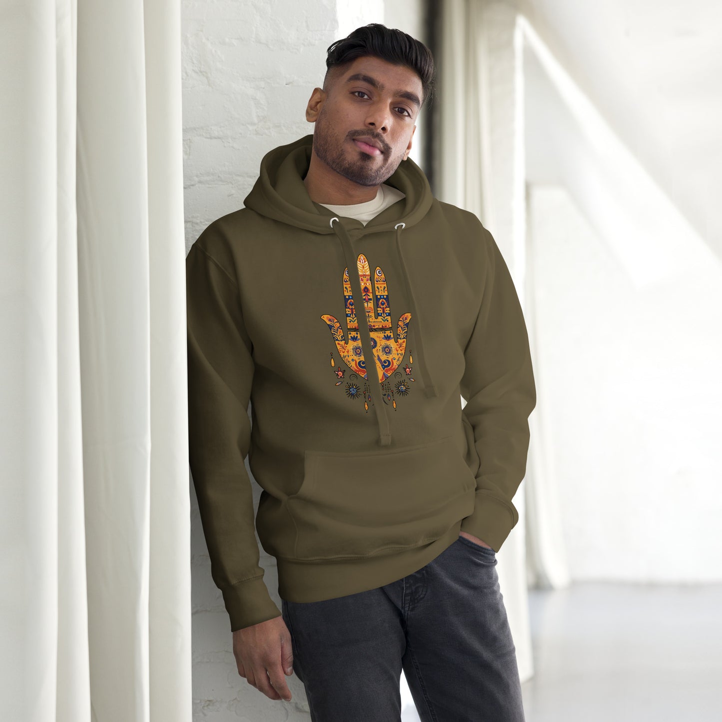 Men’s Hand of Fatma Hoodie – Spiritual Protection and Berber Culture