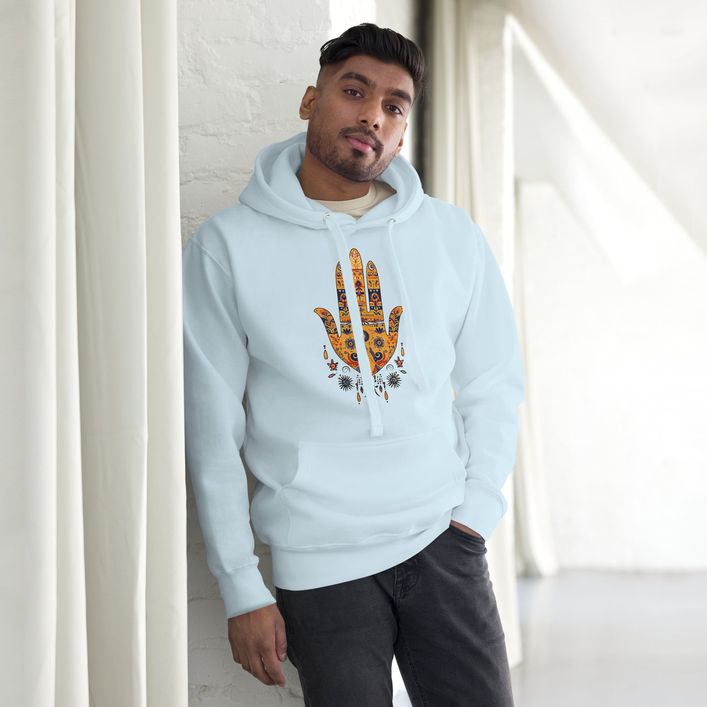 Men’s Hand of Fatma Hoodie – Spiritual Protection and Berber Culture