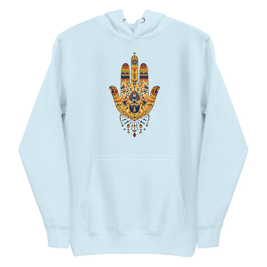 Women’s Hand of Fatma Hoodie – Amazigh Symbols and Feminine Spirituality