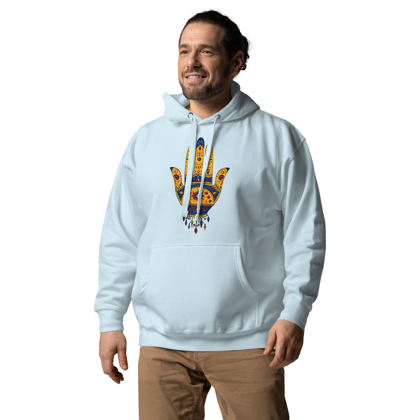 Men's Hand of Fatima Hoodie – Berber Heritage and Spiritual Protection