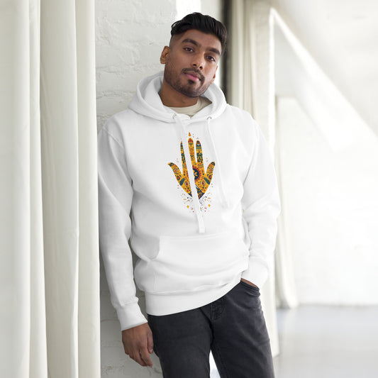 Men's Hand of Fatma Hoodie – Berber Symbols and Spiritual Protection