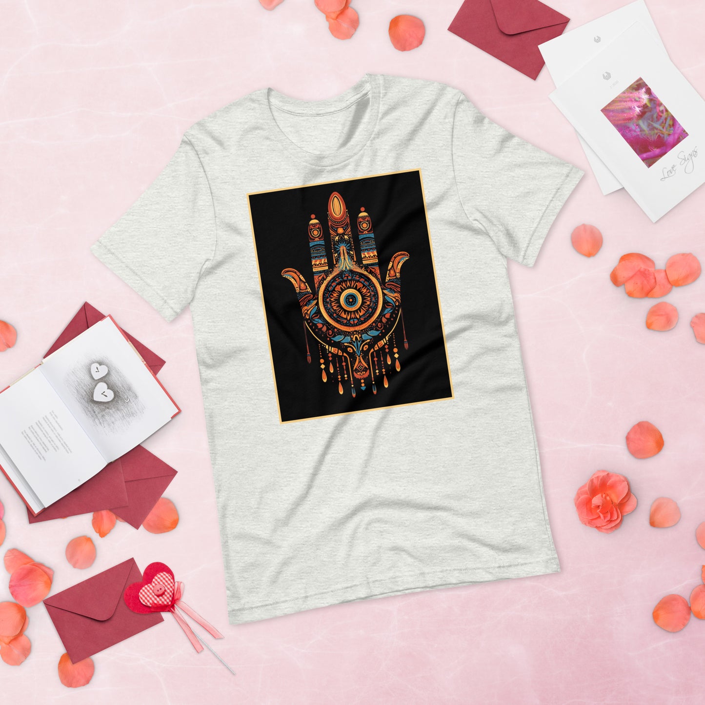 Hand of Fatima Women's T-Shirt - Elegant Amazigh Symbol of Protection | Ketama Creations