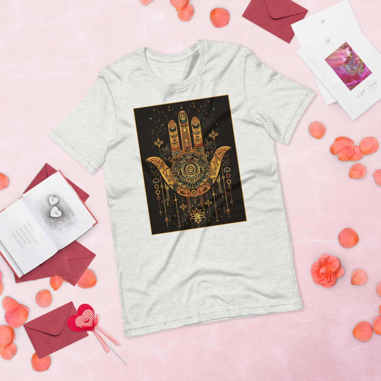 Hand of Fatima Women's T-Shirt - Amazigh Protection Symbol with Berber Patterns | Ketama Creations