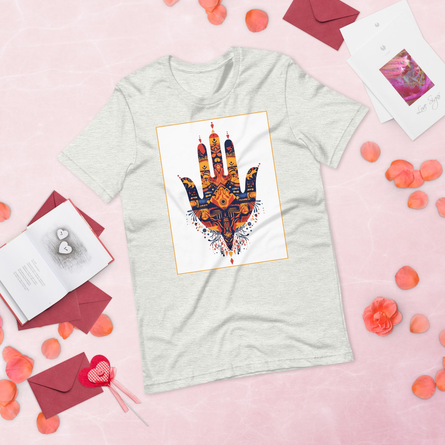 Hand of Fatima Women's T-Shirt - Amazigh Protection Symbol with Elegant Berber Patterns | Ketama Creations