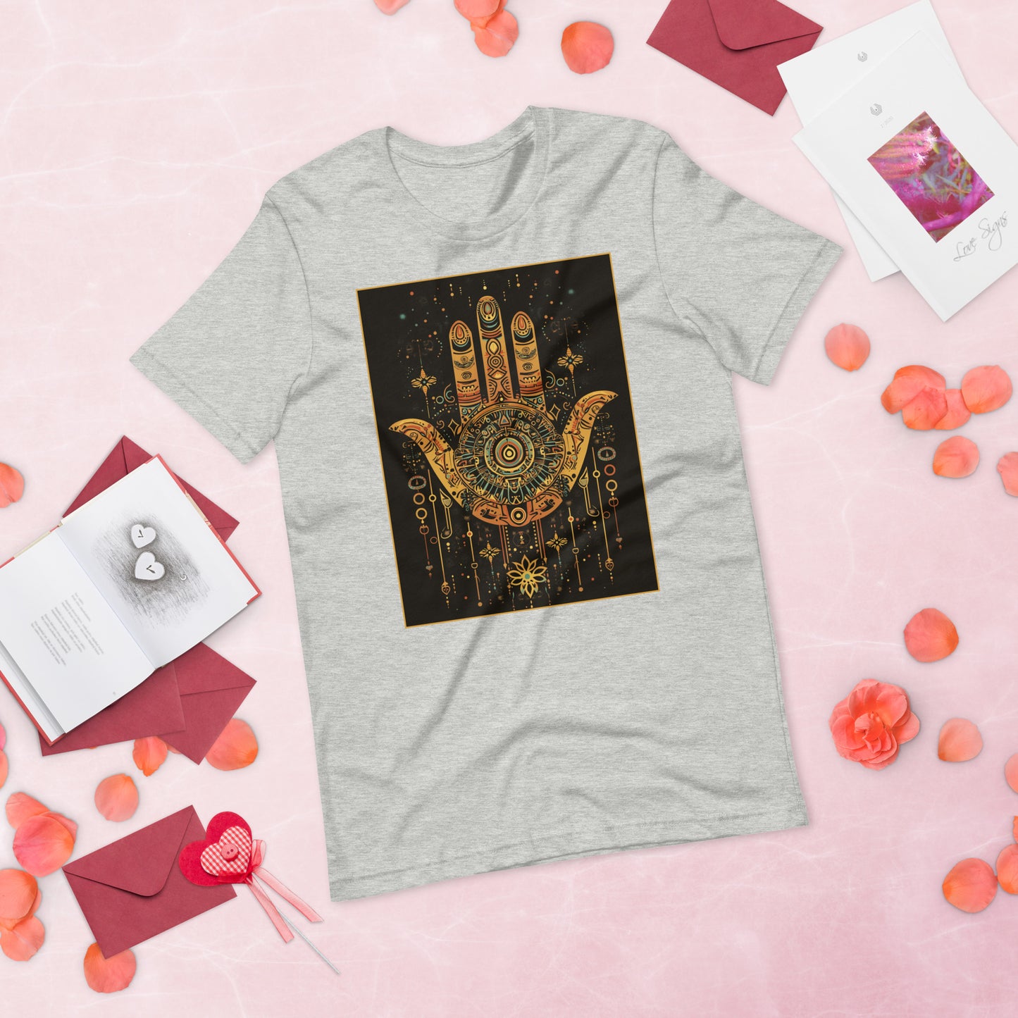 Hand of Fatima Women's T-Shirt - Amazigh Protection Symbol with Berber Patterns | Ketama Creations