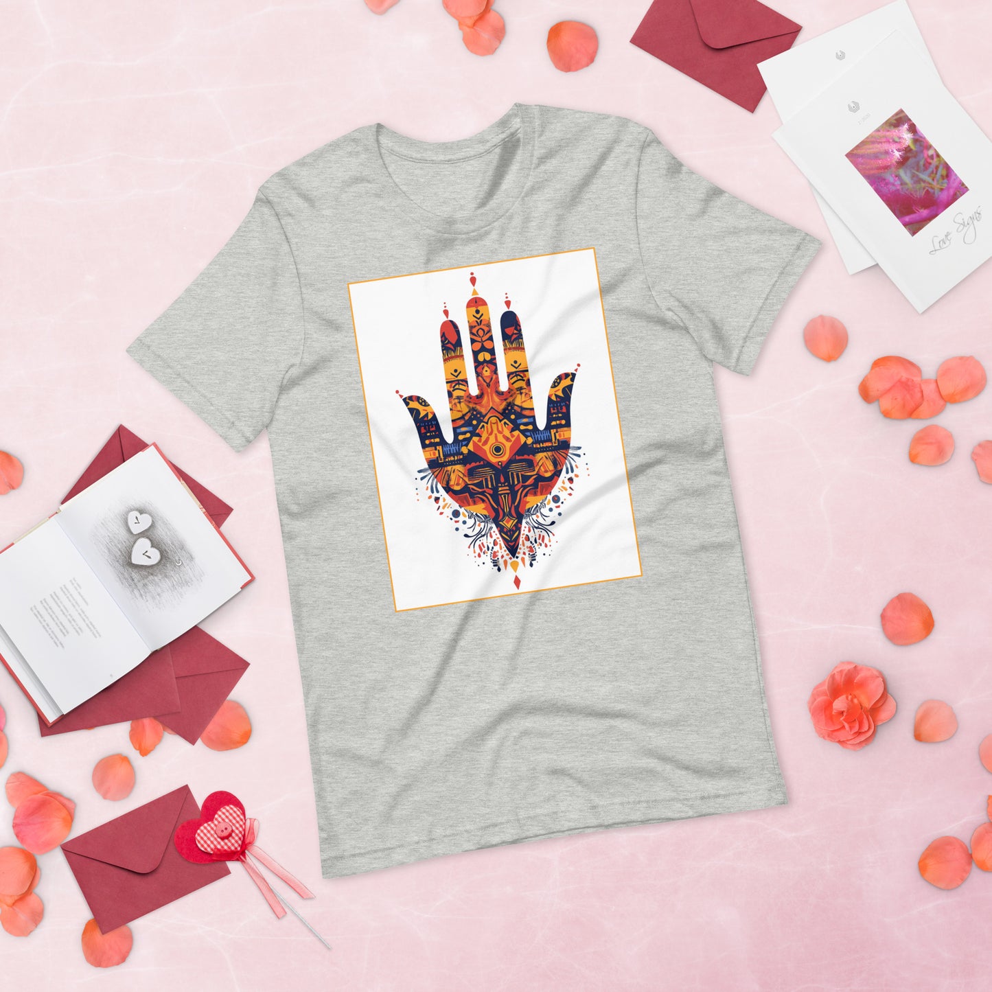 Hand of Fatima Women's T-Shirt - Amazigh Protection Symbol with Elegant Berber Patterns | Ketama Creations