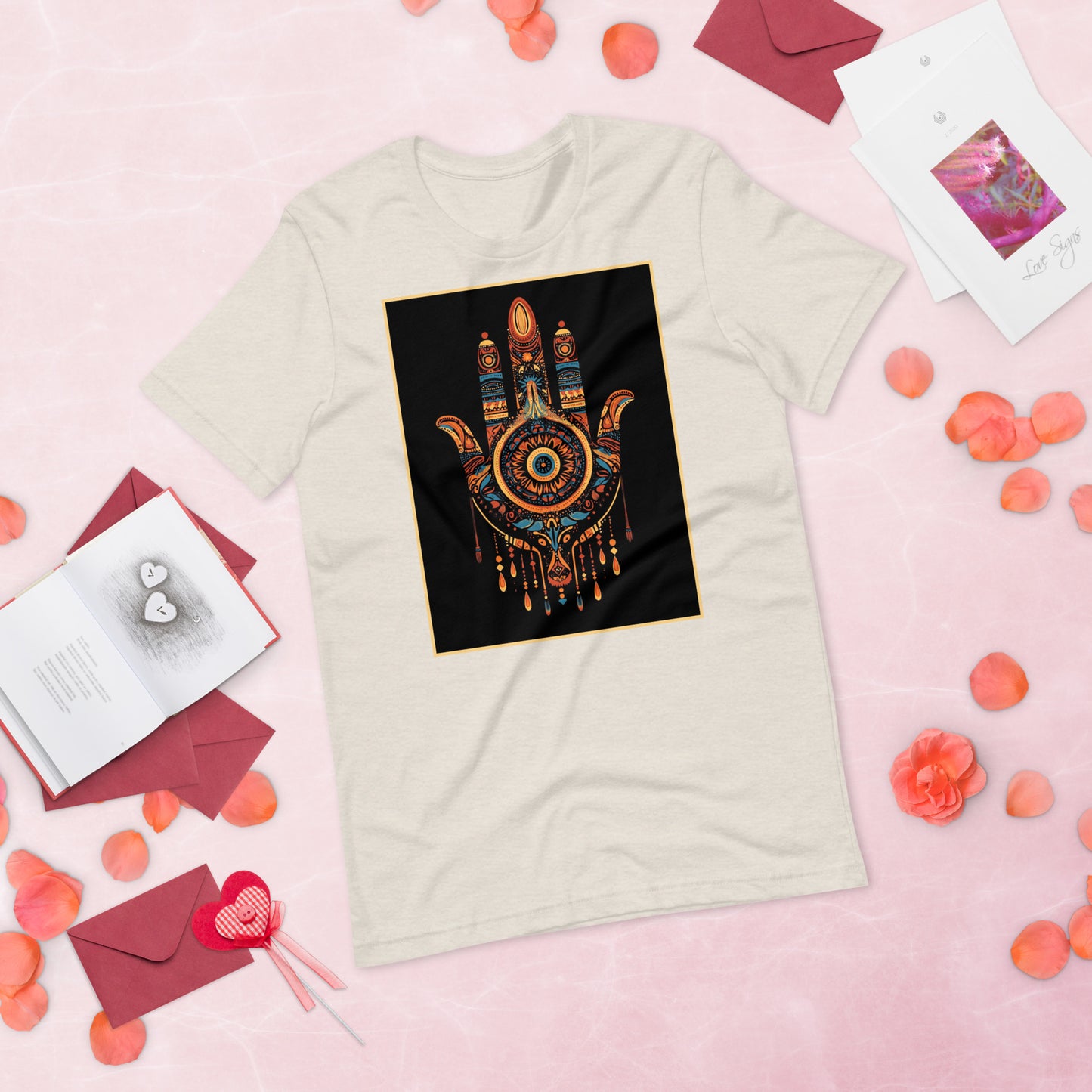 Hand of Fatima Women's T-Shirt - Elegant Amazigh Symbol of Protection | Ketama Creations