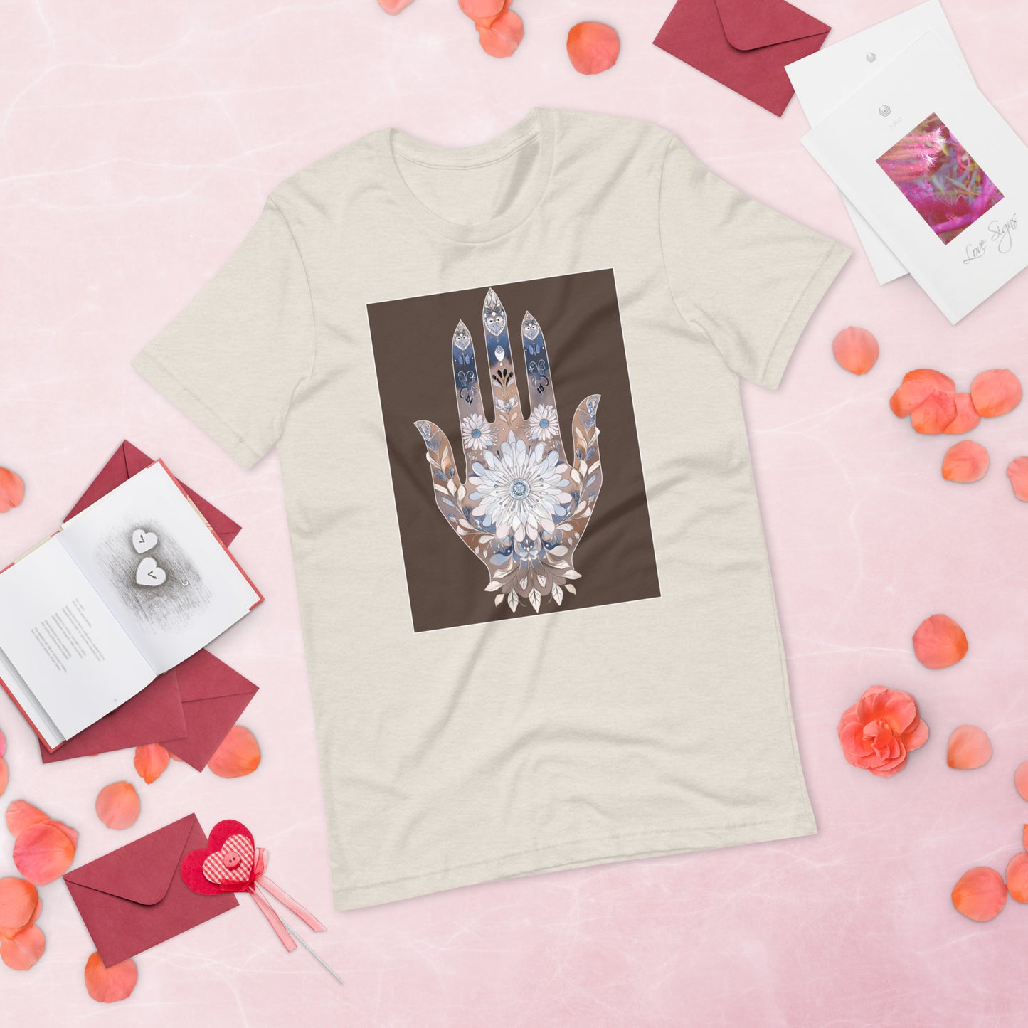 Hand of Fatima Women's T-Shirt - Amazigh Symbol of Protection with Beautiful Berber Designs | Ketama Creations