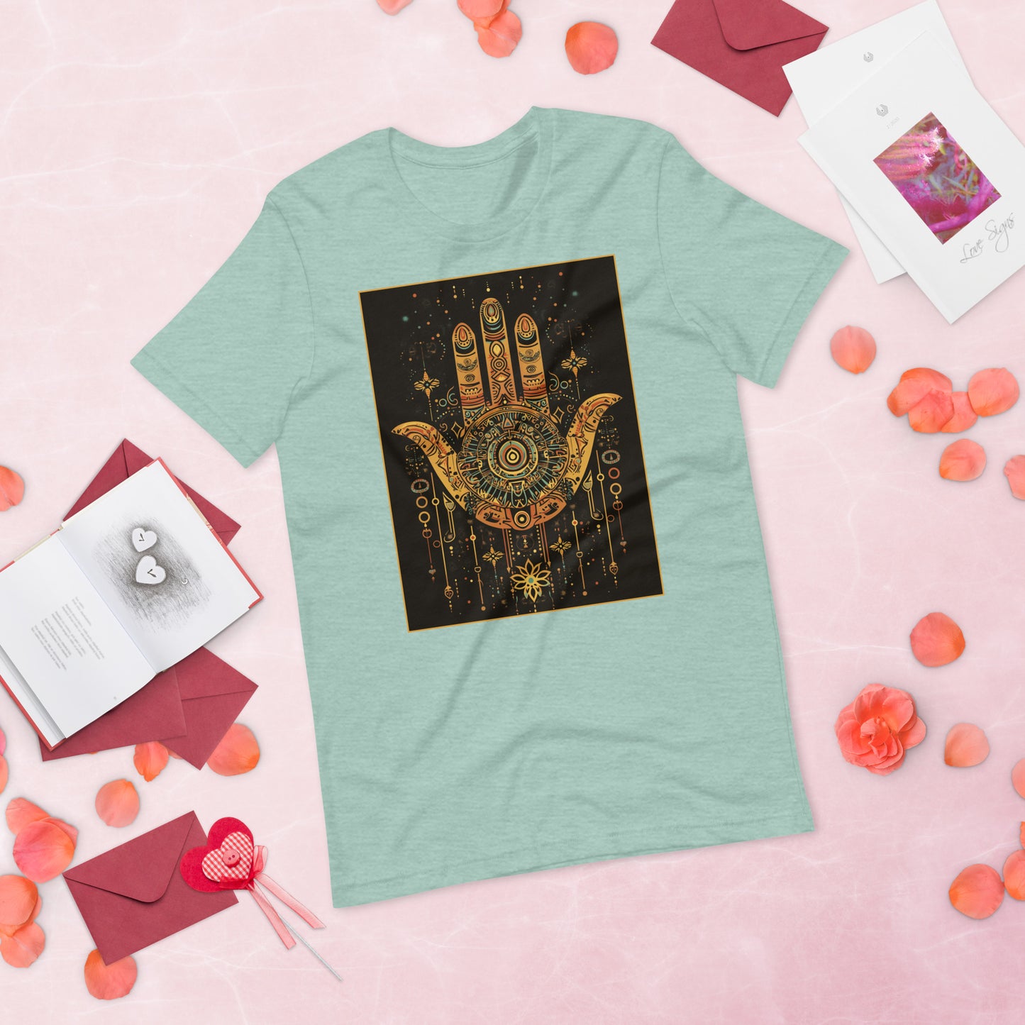 Hand of Fatima Women's T-Shirt - Amazigh Protection Symbol with Berber Patterns | Ketama Creations