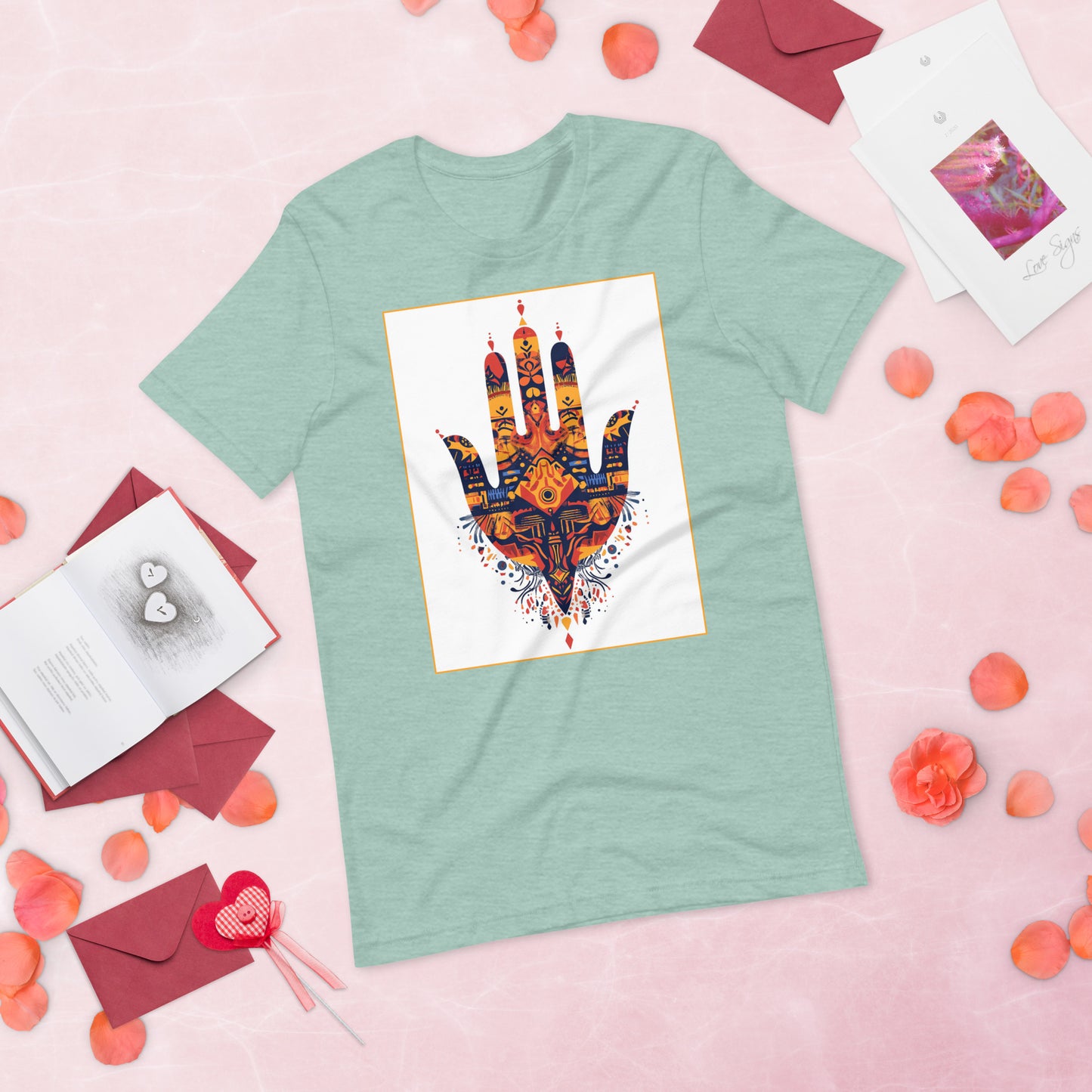 Hand of Fatima Women's T-Shirt - Amazigh Protection Symbol with Elegant Berber Patterns | Ketama Creations