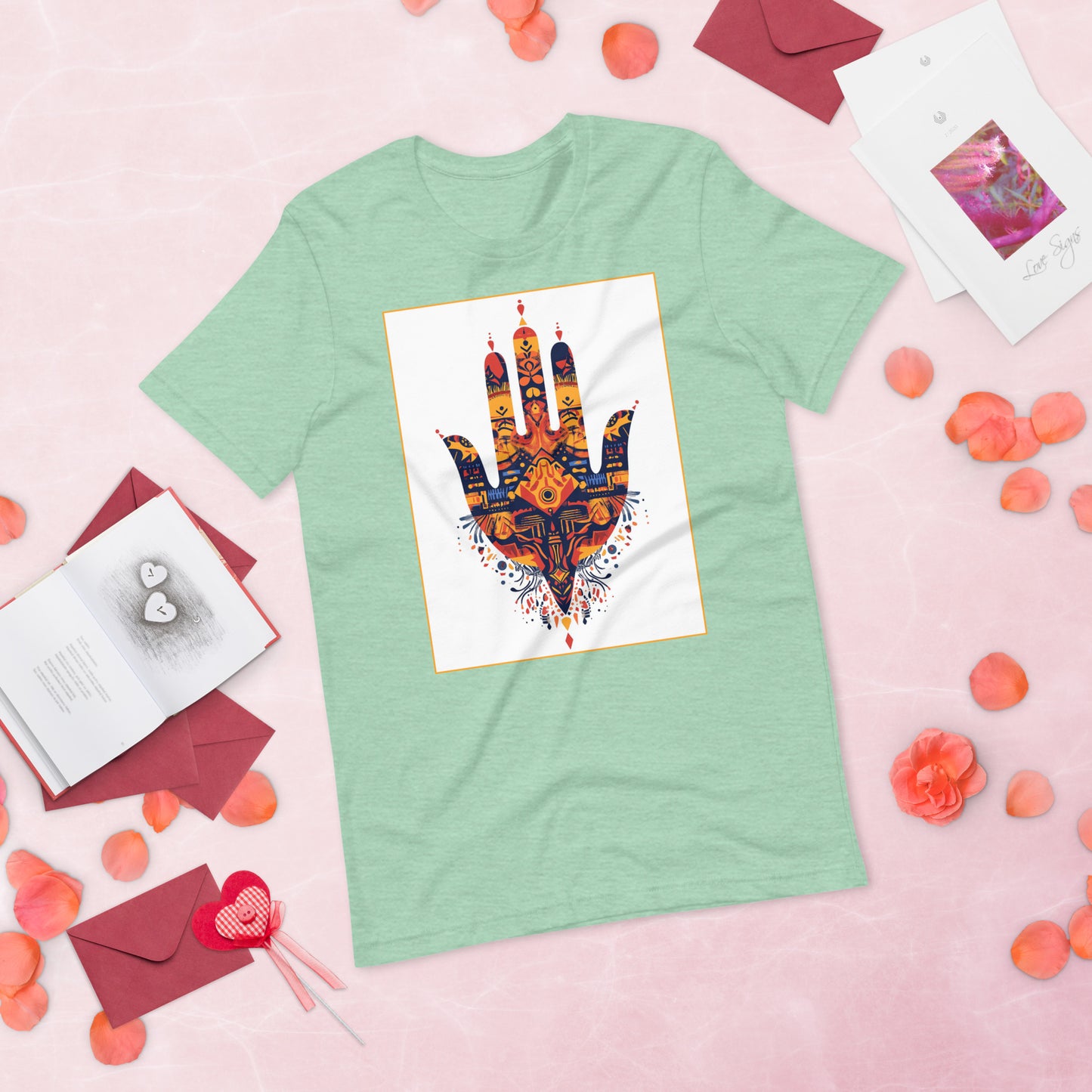 Hand of Fatima Women's T-Shirt - Amazigh Protection Symbol with Elegant Berber Patterns | Ketama Creations