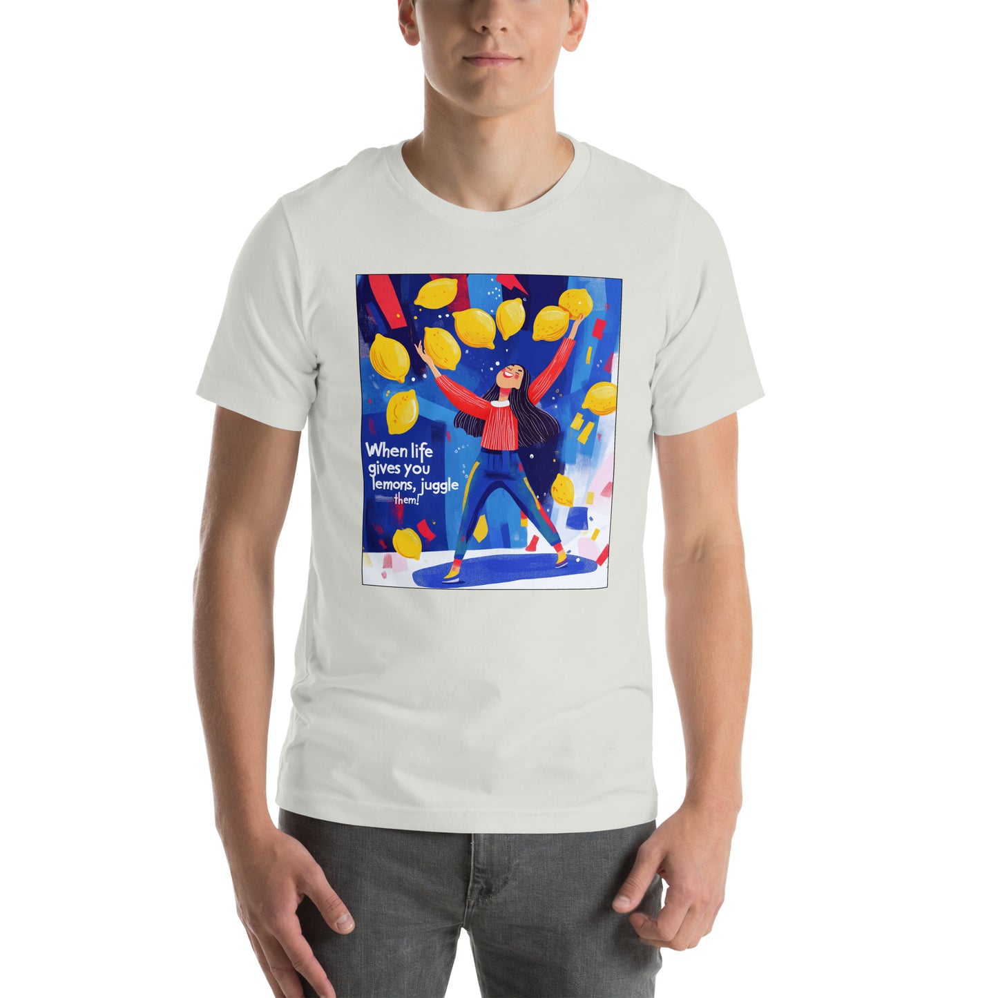 Embrace Life’s Challenges: "When Life Gives You Lemons, Juggle Them" – Fun and Bold Men's T-shirt