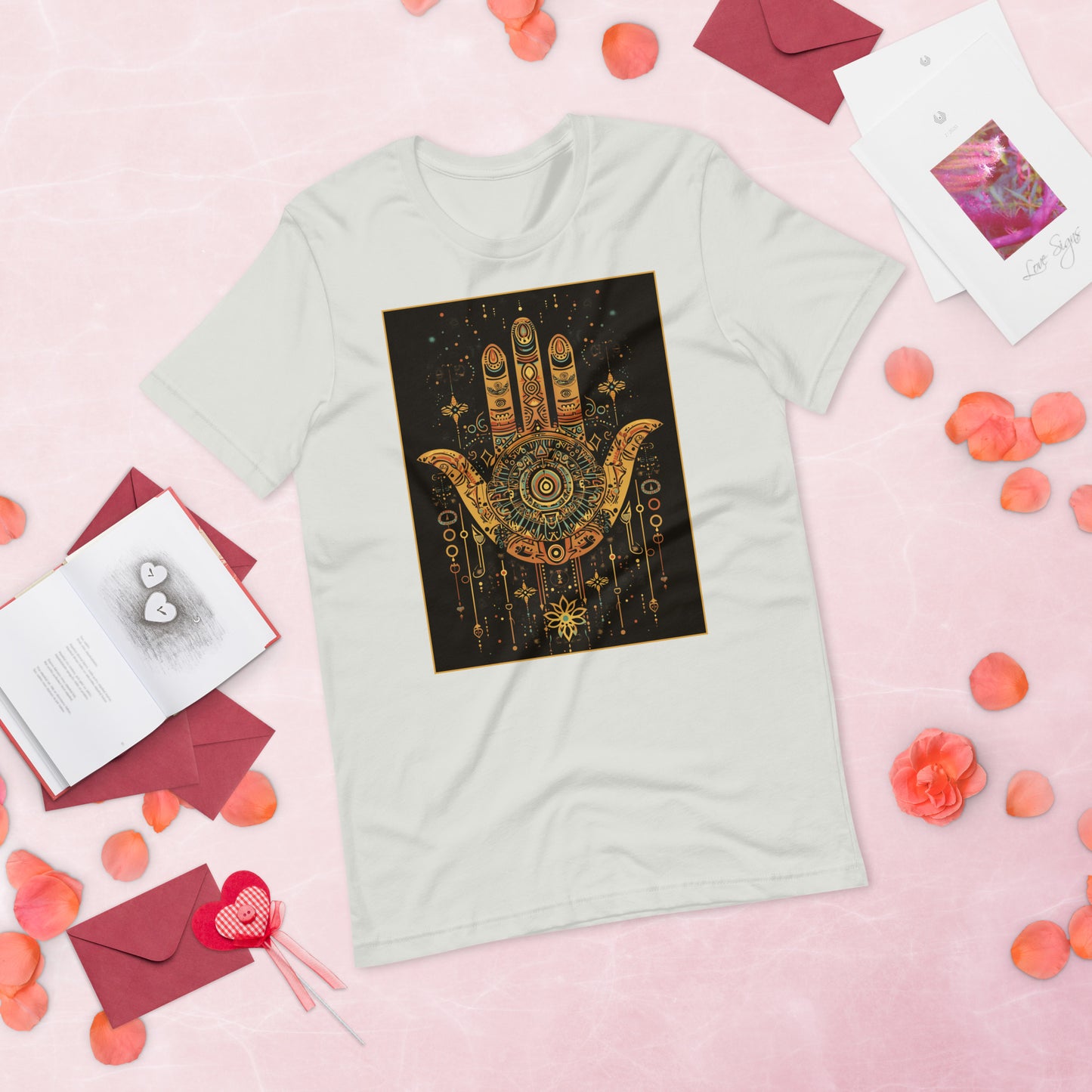 Hand of Fatima Women's T-Shirt - Amazigh Protection Symbol with Berber Patterns | Ketama Creations