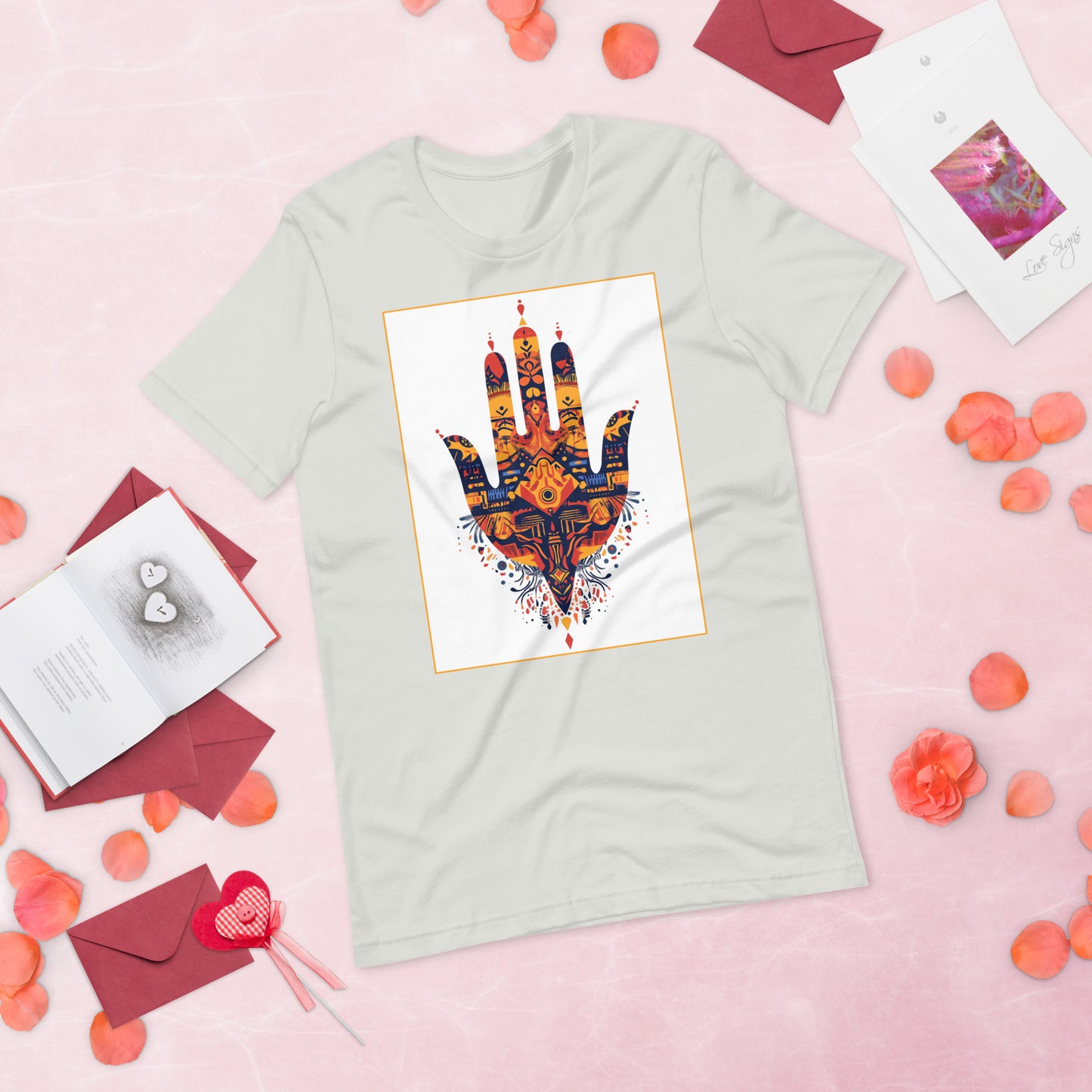 Hand of Fatima Women's T-Shirt - Amazigh Protection Symbol with Elegant Berber Patterns | Ketama Creations