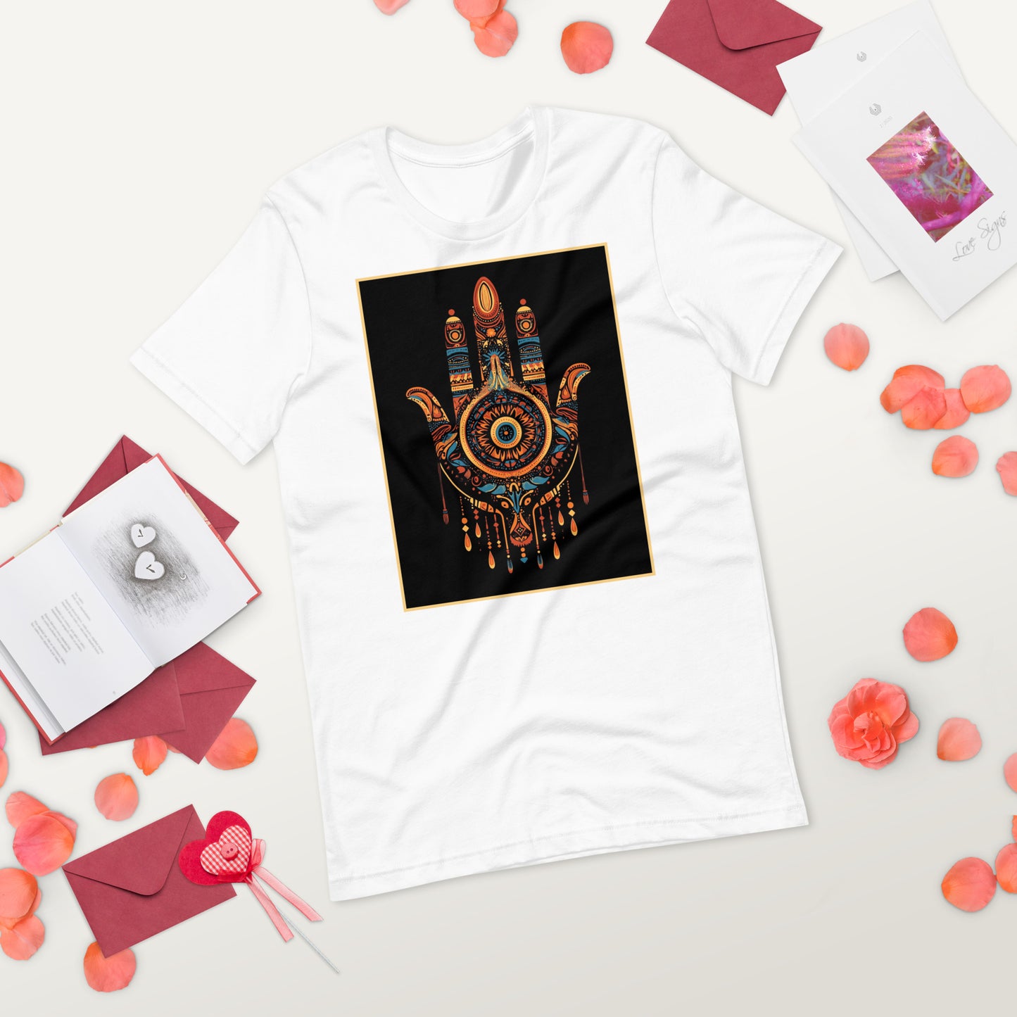 Hand of Fatima Women's T-Shirt - Elegant Amazigh Symbol of Protection | Ketama Creations