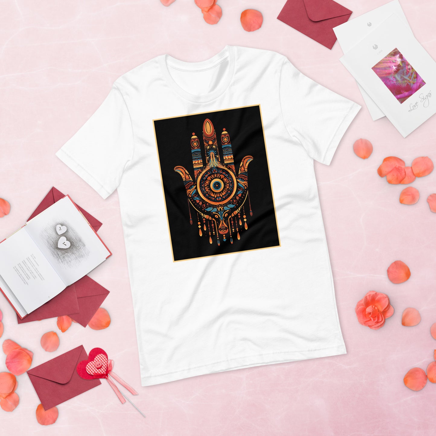 Hand of Fatima Women's T-Shirt - Elegant Amazigh Symbol of Protection | Ketama Creations