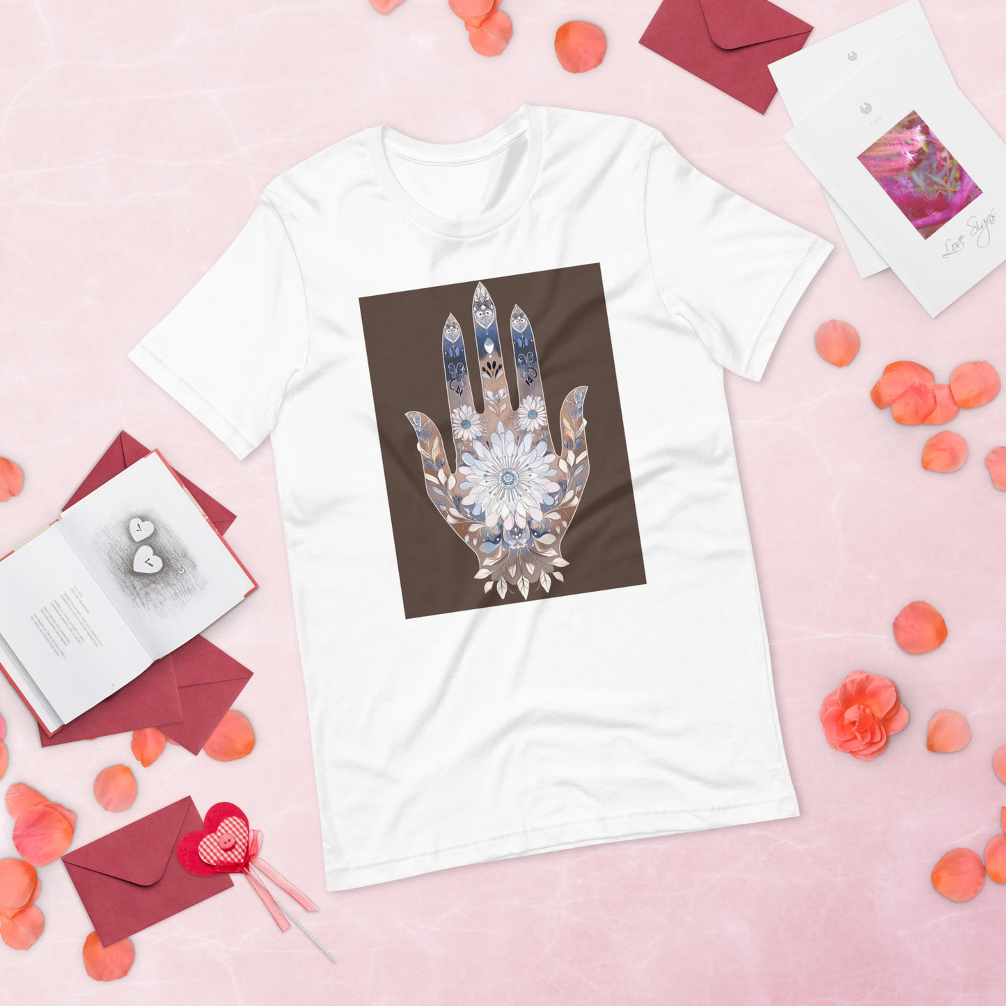 Hand of Fatima Women's T-Shirt - Amazigh Symbol of Protection with Beautiful Berber Designs | Ketama Creations