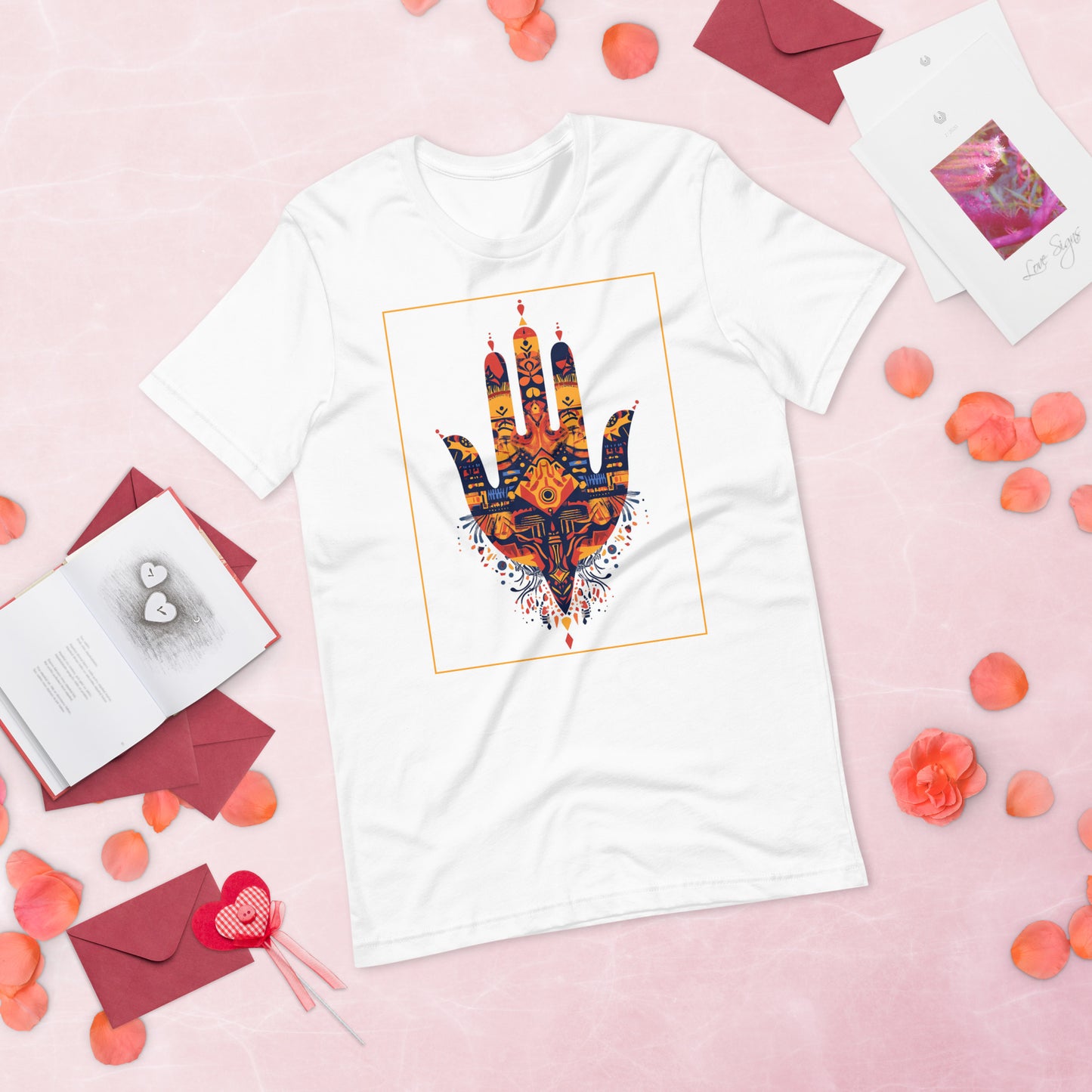 Hand of Fatima Women's T-Shirt - Amazigh Protection Symbol with Elegant Berber Patterns | Ketama Creations