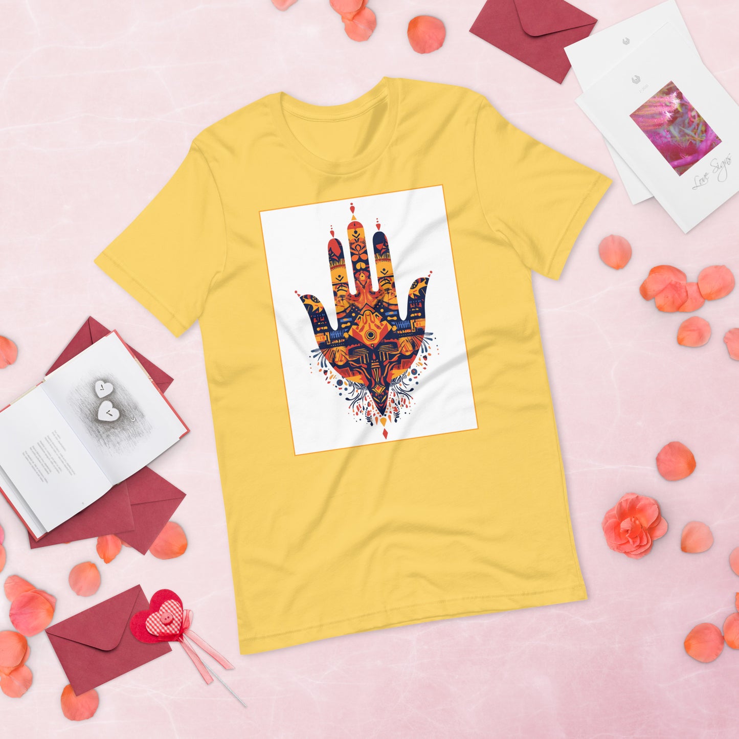 Hand of Fatima Women's T-Shirt - Amazigh Protection Symbol with Elegant Berber Patterns | Ketama Creations