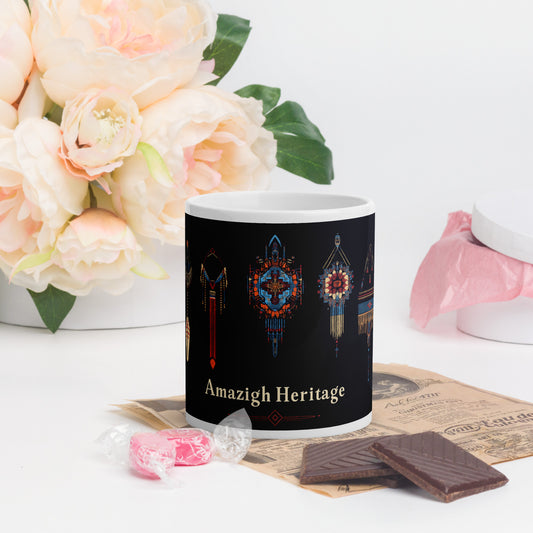 Berber Heritage Mug - Intricate Jewelry Illustration