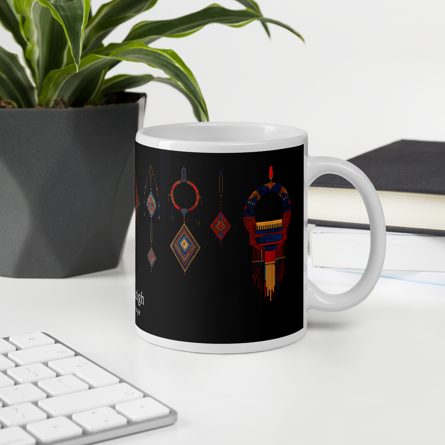 Heritage and Harmony: Berber Jewelry and Patterns Mug Design