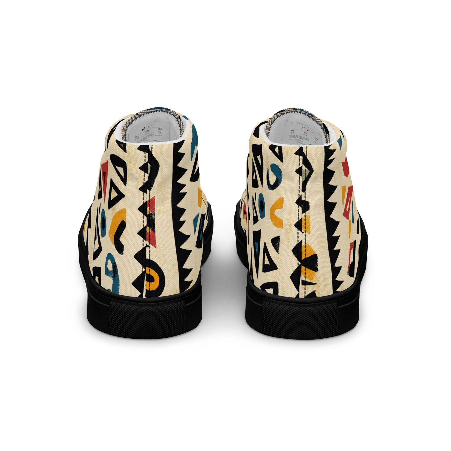 Women’s High Top Canvas Shoes – Amazigh Symbols and Berber Tribal Motifs