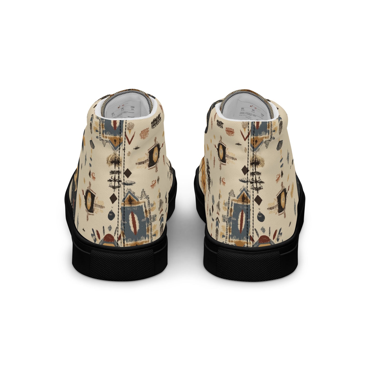 Women’s High Top Canvas Shoes – Elegant Berber Motifs and Amazigh Symbols