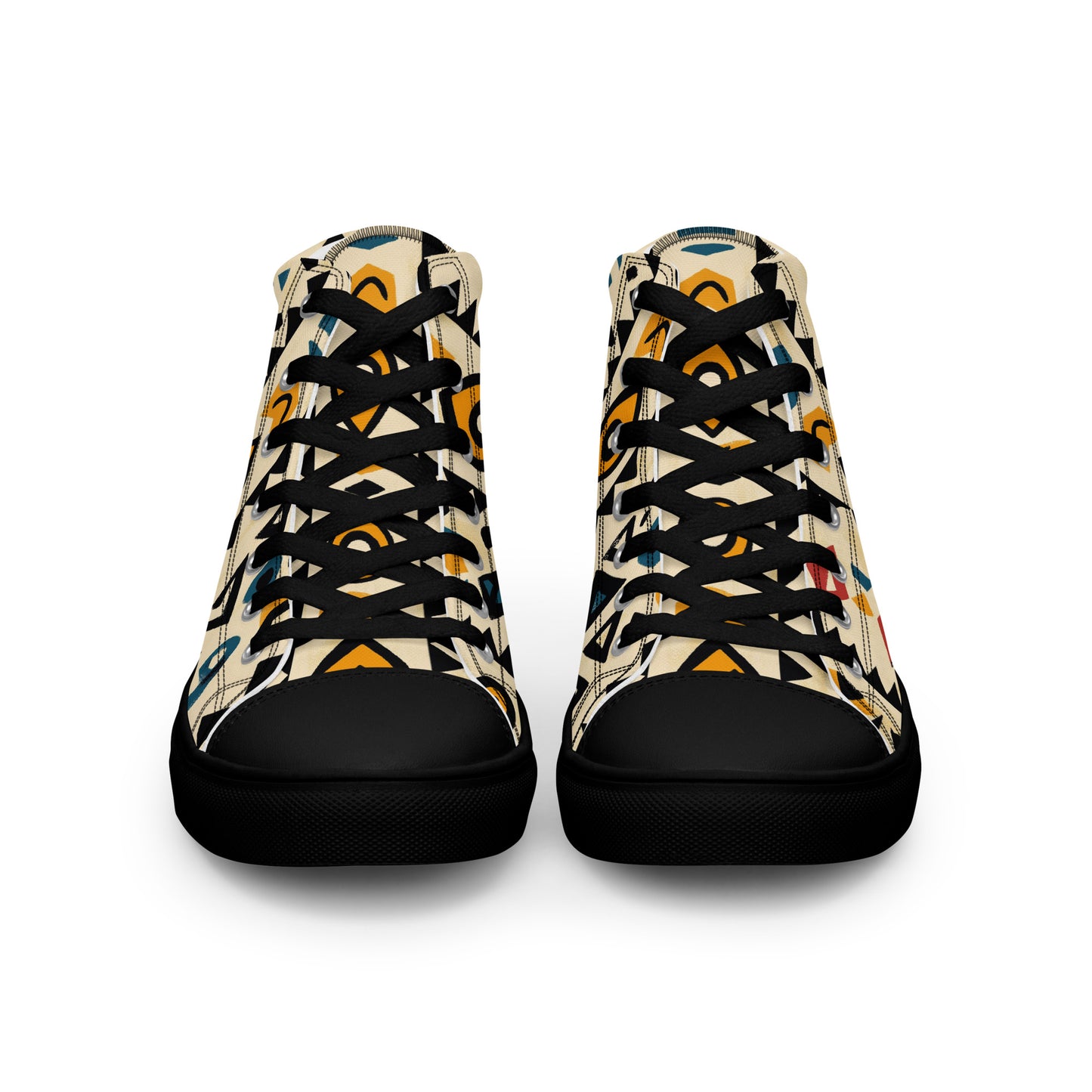 Women’s High Top Canvas Shoes – Amazigh Symbols and Berber Tribal Motifs