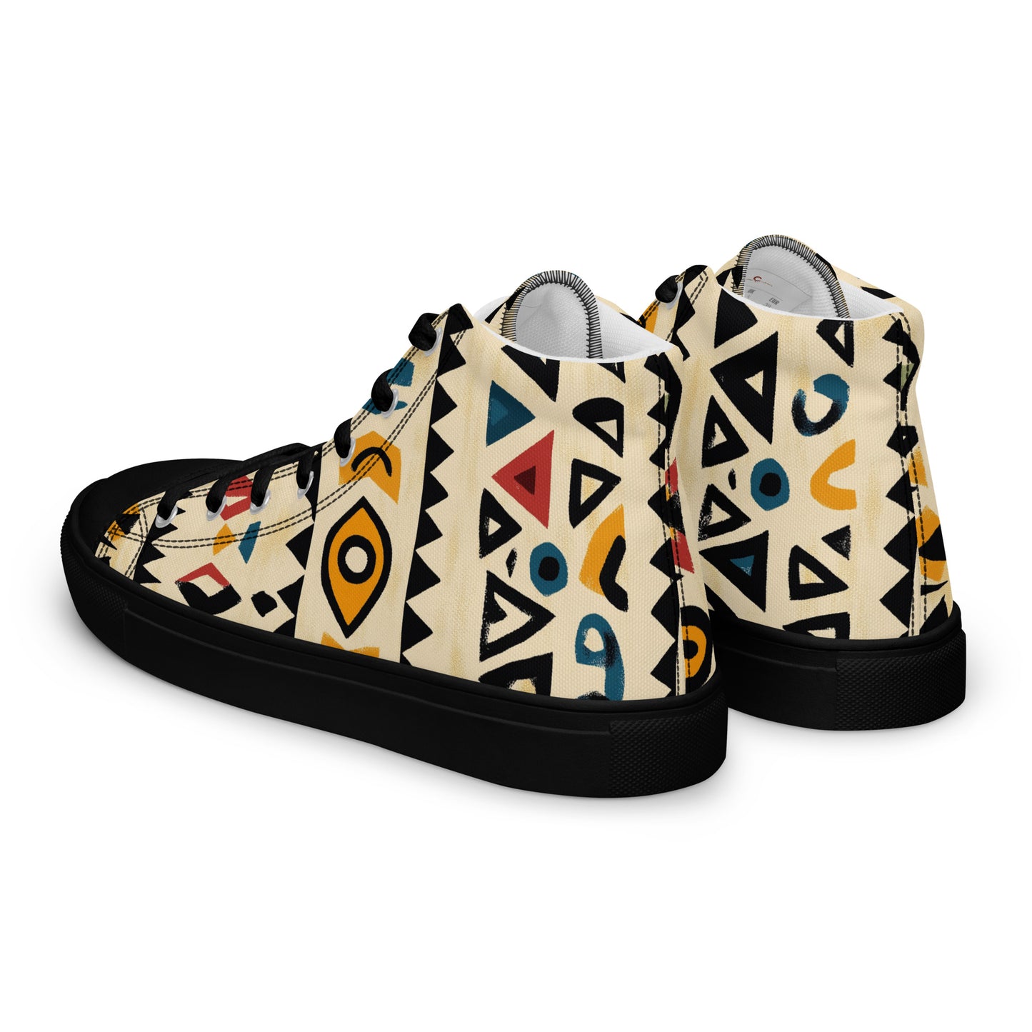 Women’s High Top Canvas Shoes – Amazigh Symbols and Berber Tribal Motifs