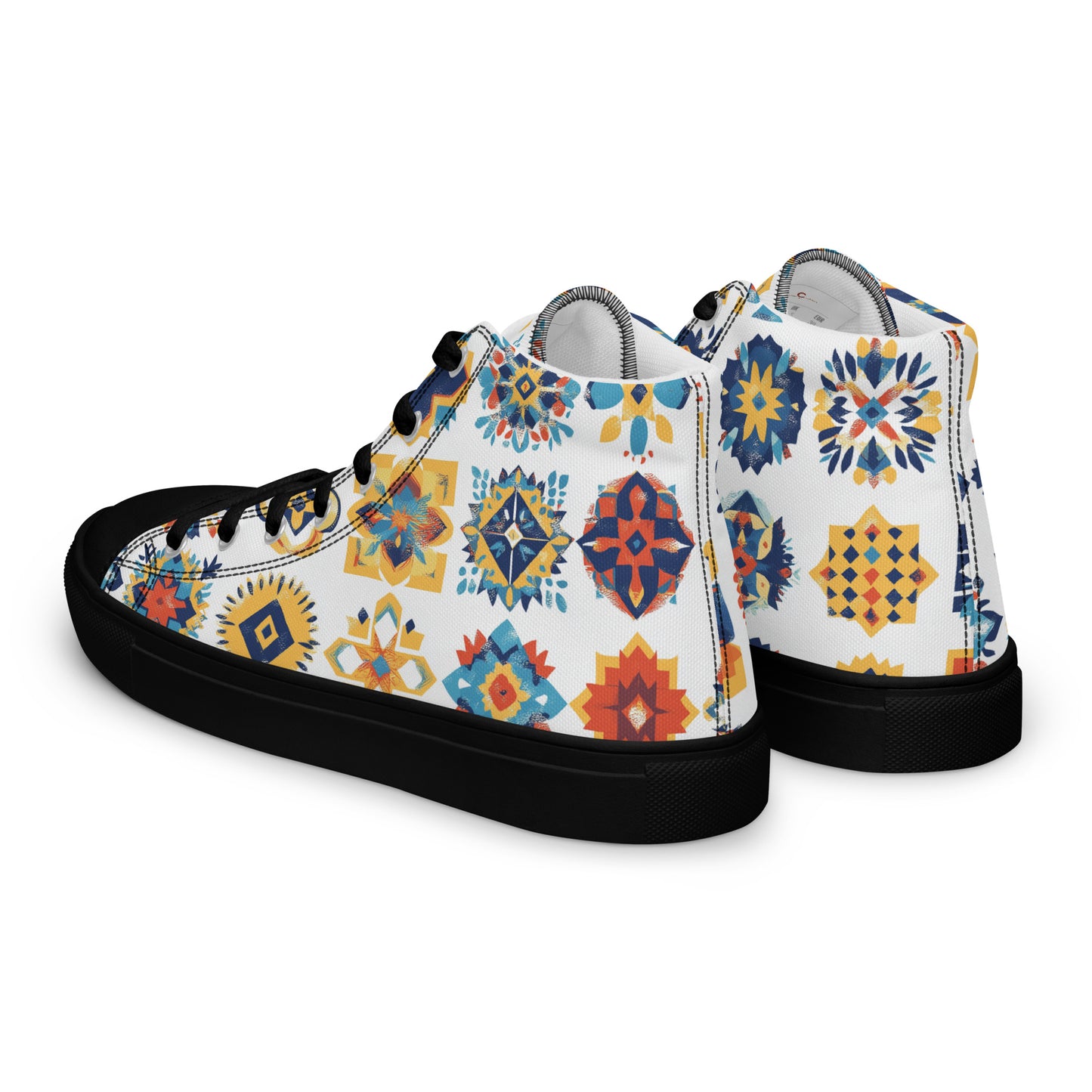 Women’s High Top Canvas Shoes – Amazigh Symbols and Berber Tribal Designs