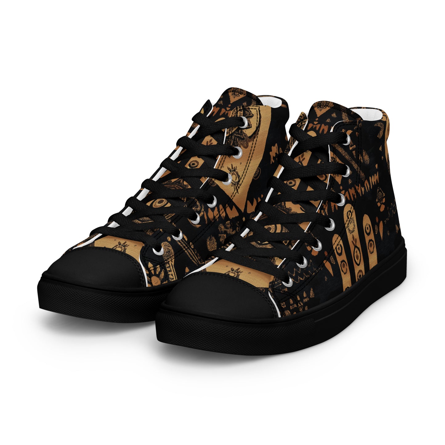 Women’s High Top Canvas Shoes – Berber Motifs and Amazigh Symbolism