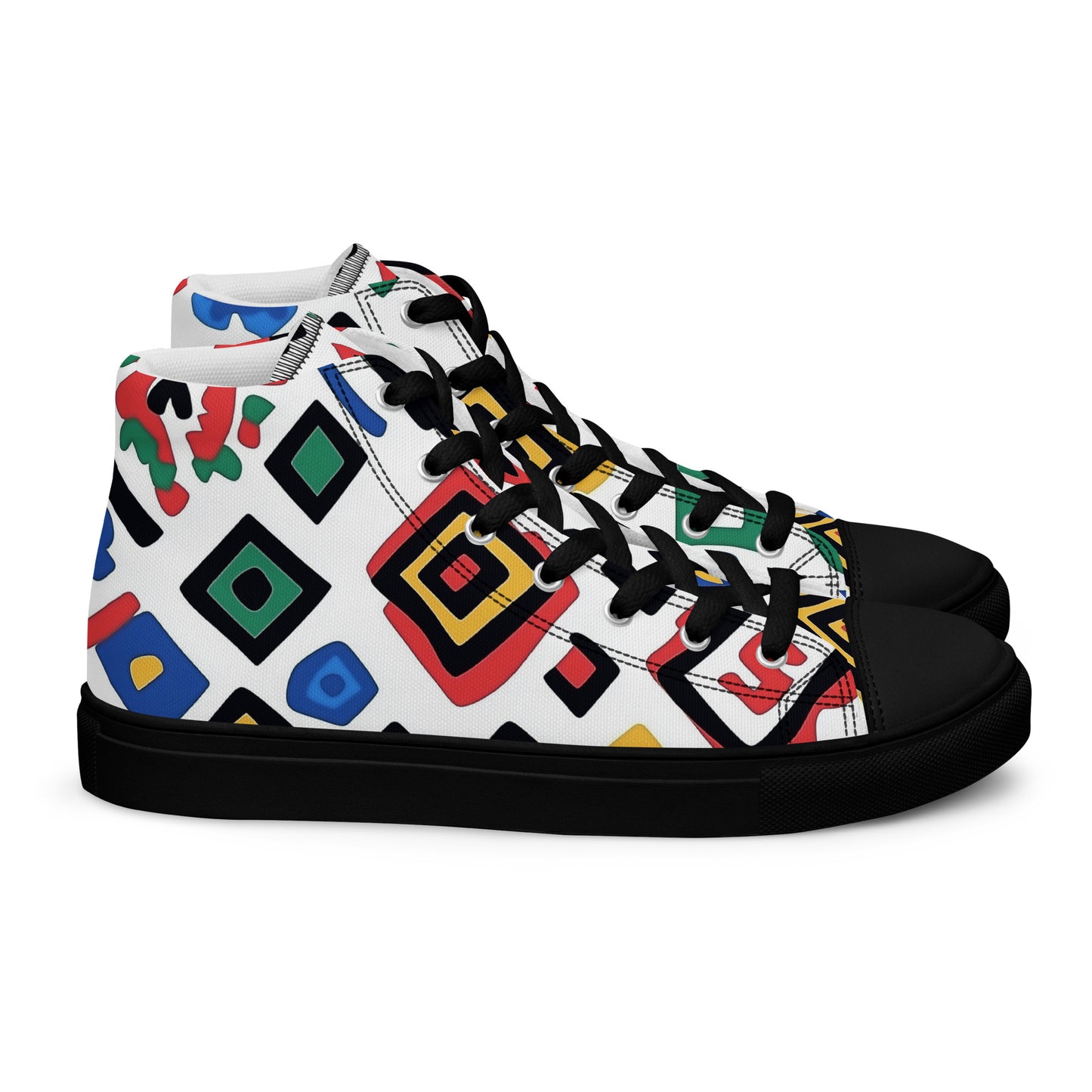 Women’s High Top Canvas Shoes – Amazigh Symbols and Berber Tribal Motifs