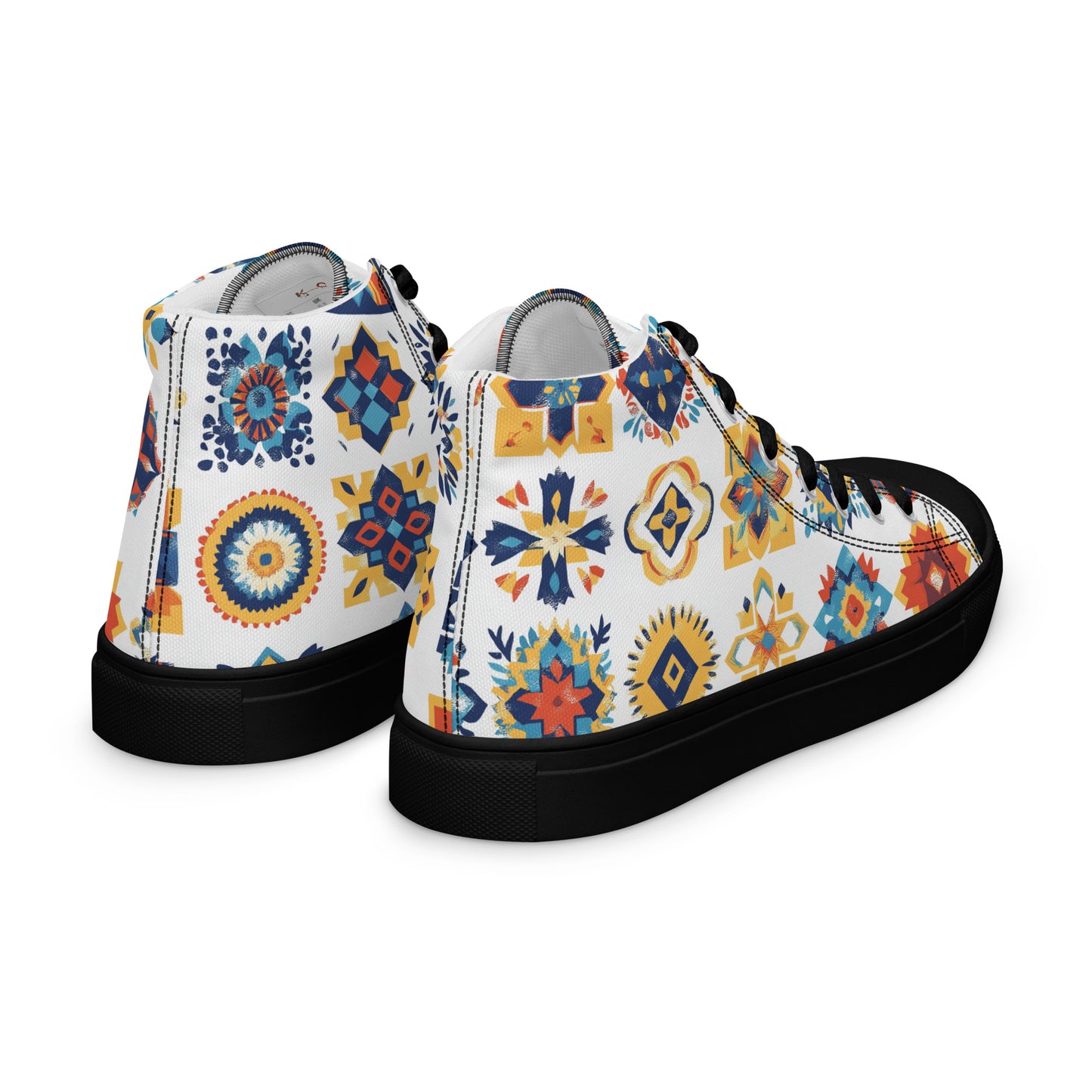 Women’s High Top Canvas Shoes – Amazigh Symbols and Berber Tribal Designs