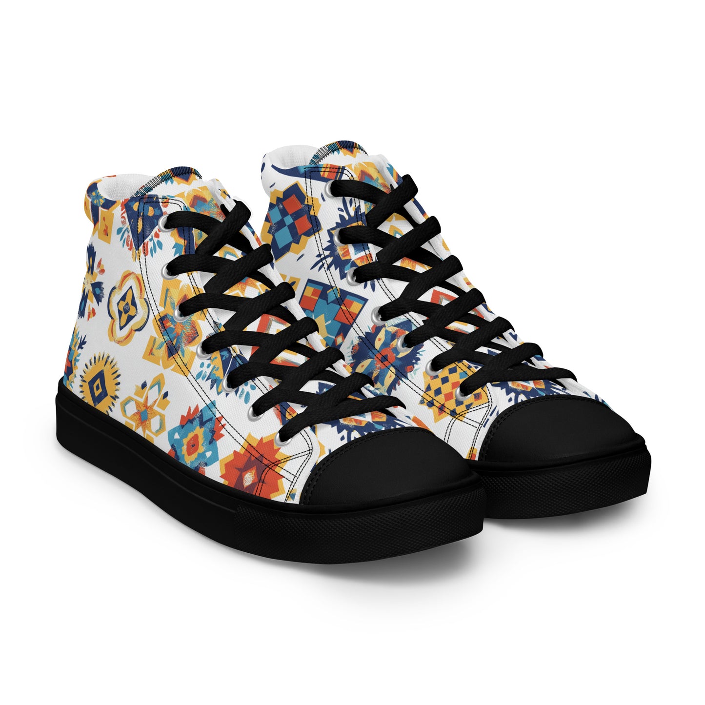 Women’s High Top Canvas Shoes – Amazigh Symbols and Berber Tribal Designs