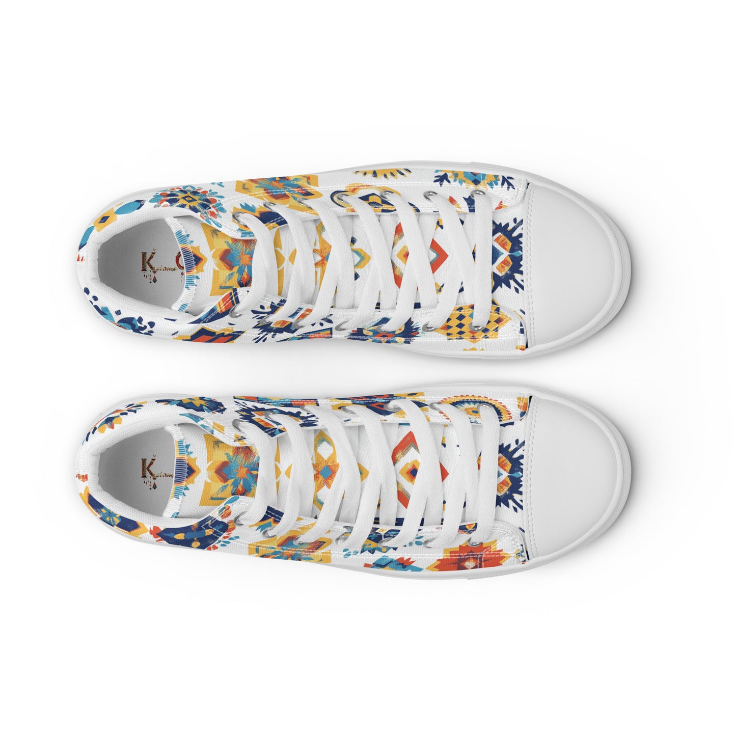 Women’s High Top Canvas Shoes – Amazigh Symbols and Berber Tribal Designs