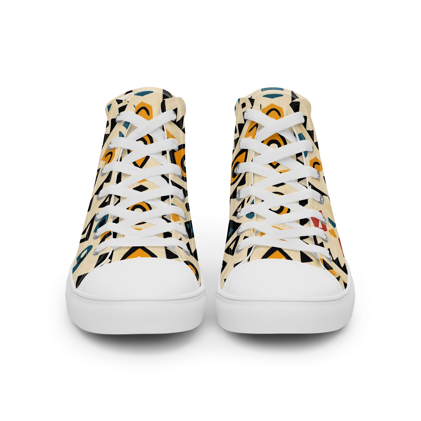 Women’s High Top Canvas Shoes – Amazigh Symbols and Berber Tribal Motifs