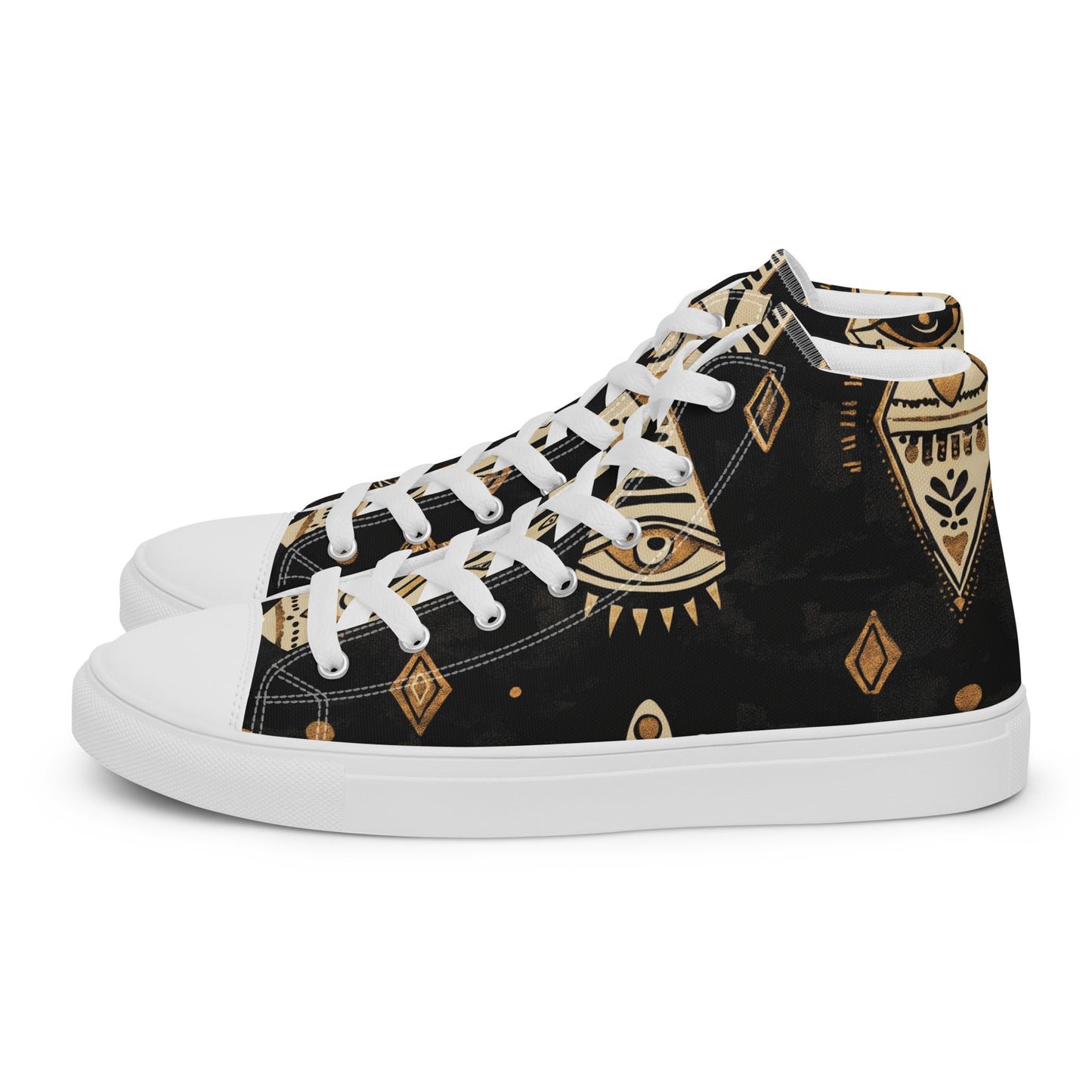 Women’s High Top Canvas Shoes – Amazigh Symbols and Berber Tribal Motifs