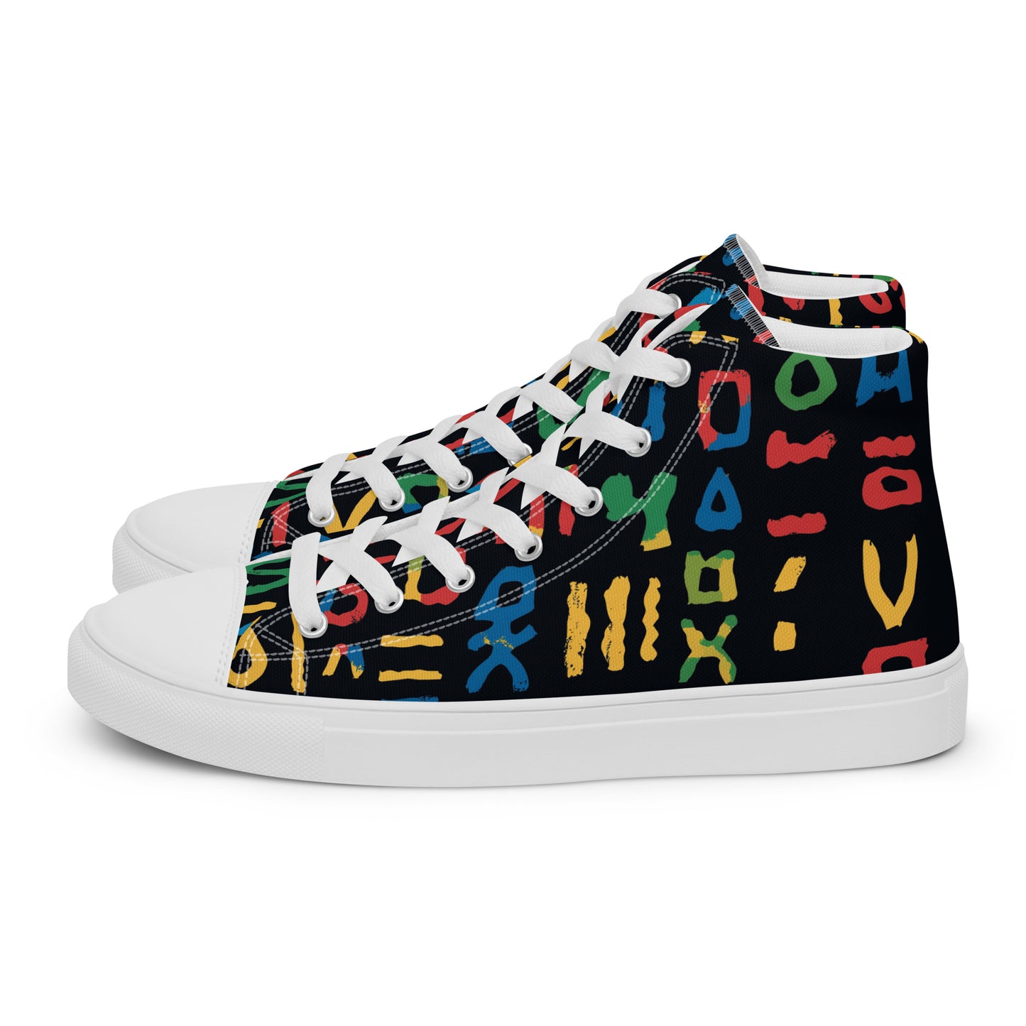 Women’s High Top Canvas Shoes – Amazigh Symbols and Berber Tribal Designs